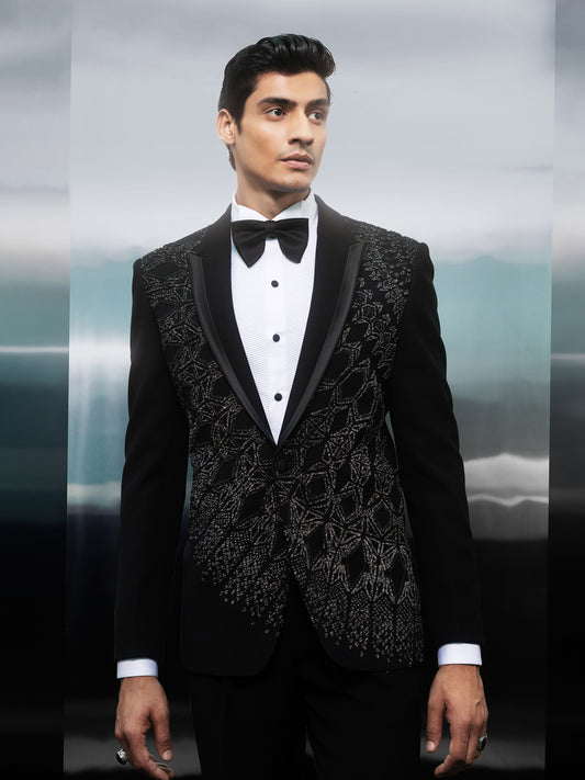 Celestial Noir Embroidered Tuxedo