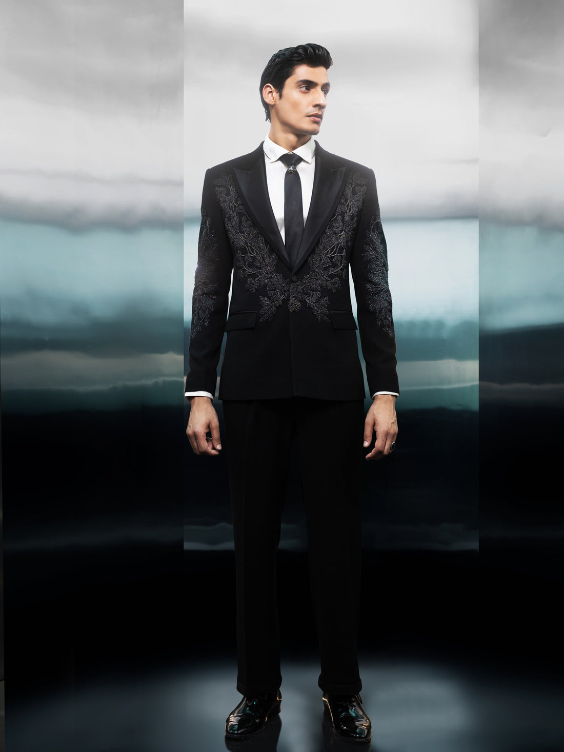 Twilight Thistle Embroidered Tuxedo