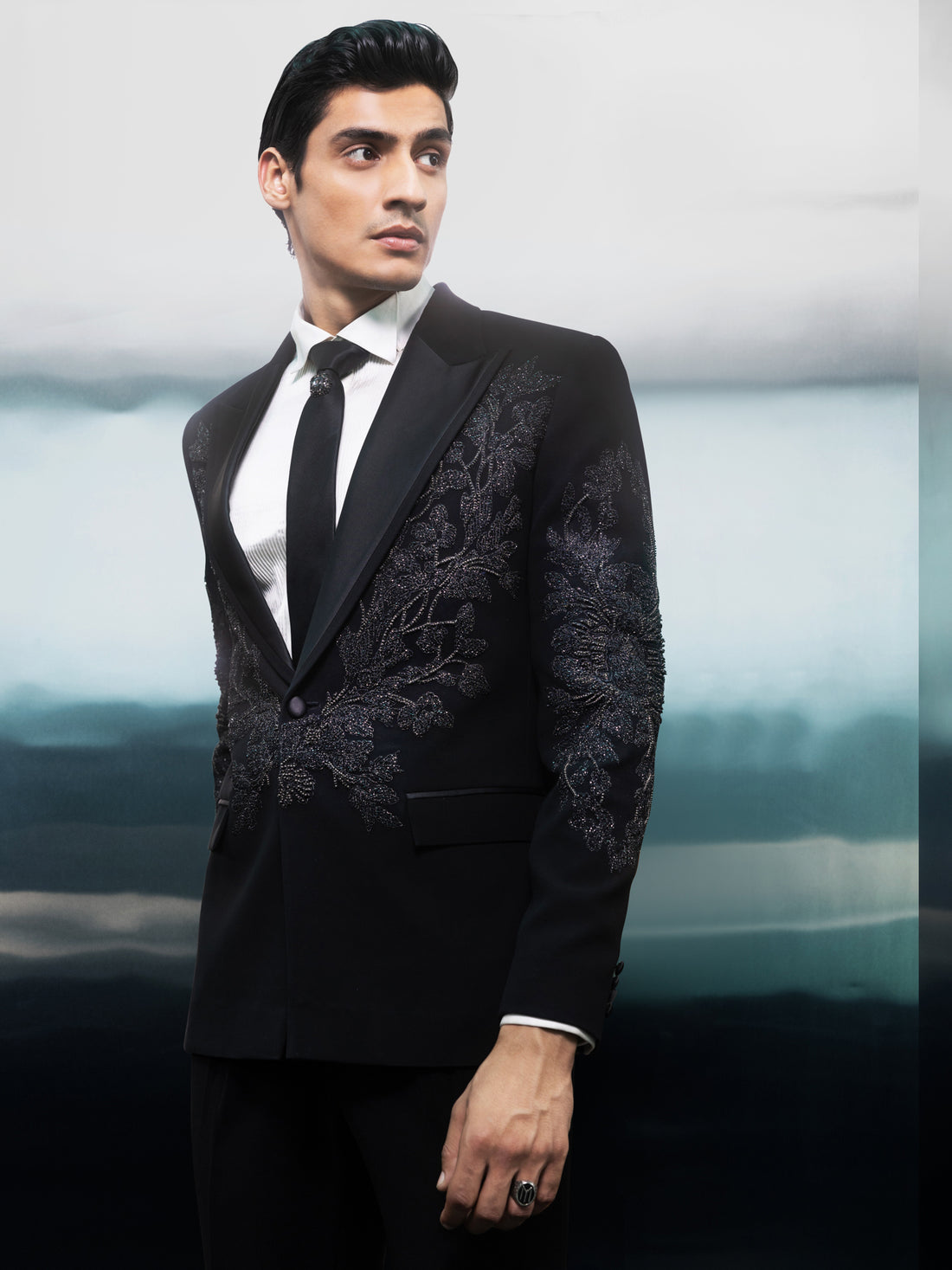 Twilight Thistle Embroidered Tuxedo