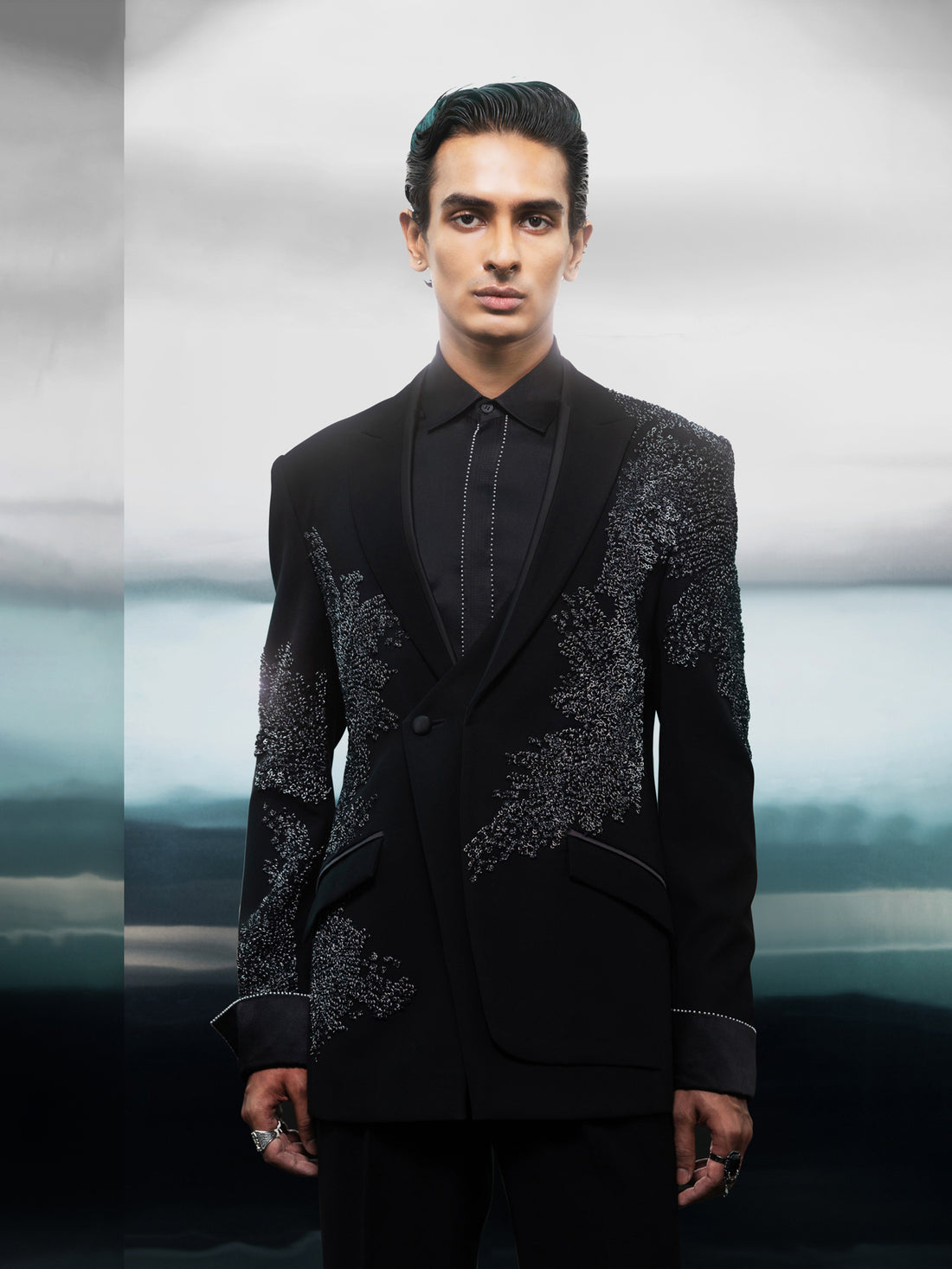 Obsidian Bloom Embroidered Tuxedo