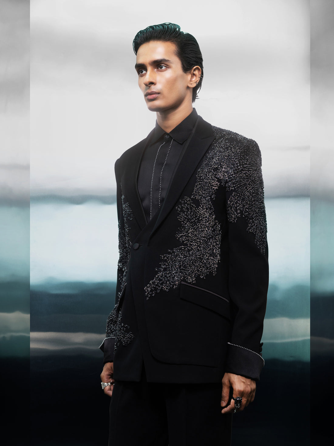 Obsidian Bloom Embroidered Tuxedo