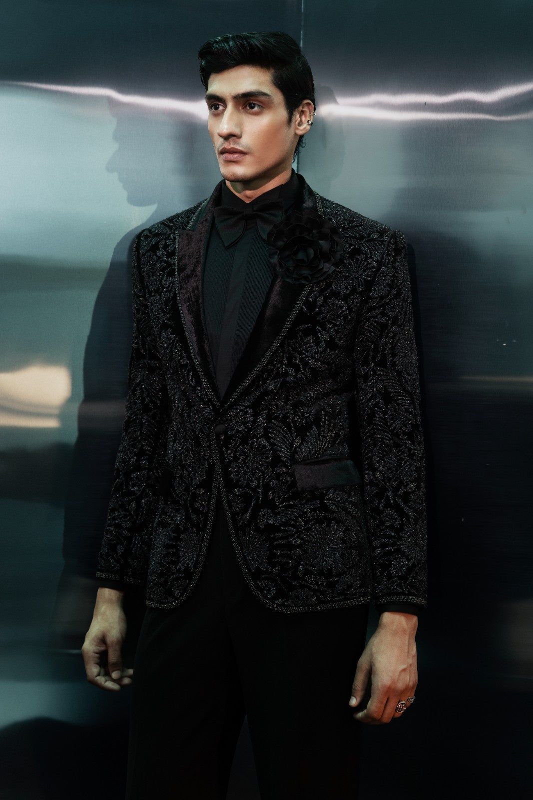 Midnight Baroque Velvet Jacket Ensemble