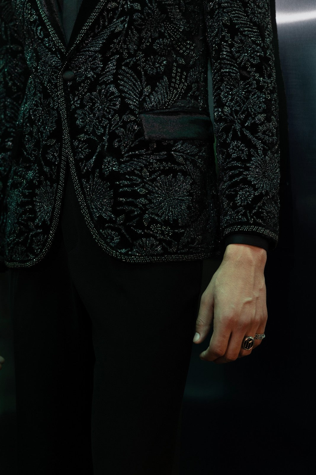 Midnight Baroque Velvet Jacket Ensemble