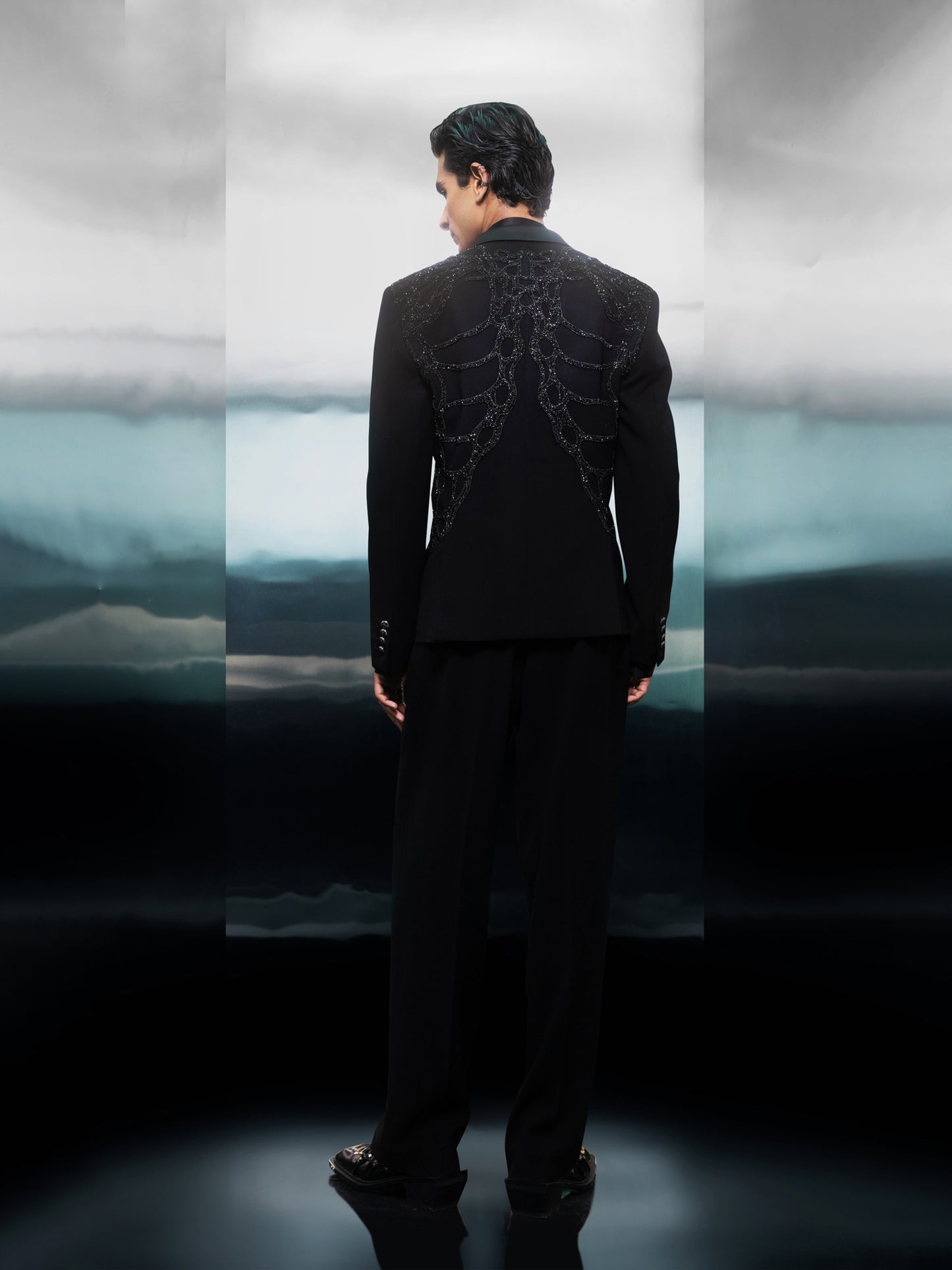 Shadowwave Beaded Tuxedo Ensemble