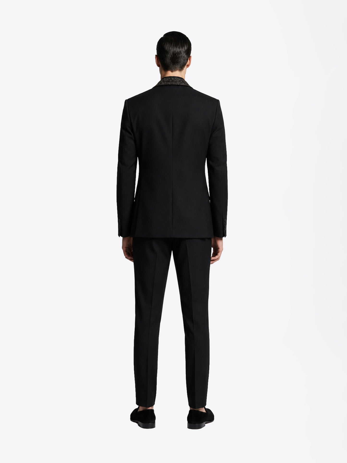 Noir Embellished Tuxedo Suit