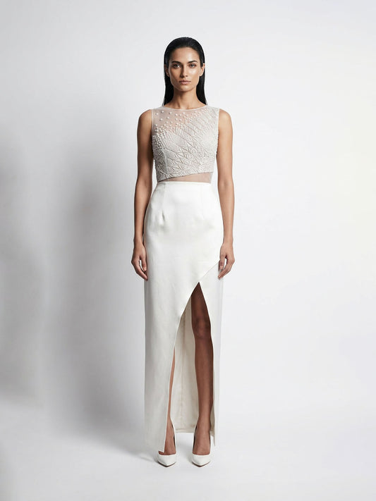 Ethereal Embellished Slit Dress