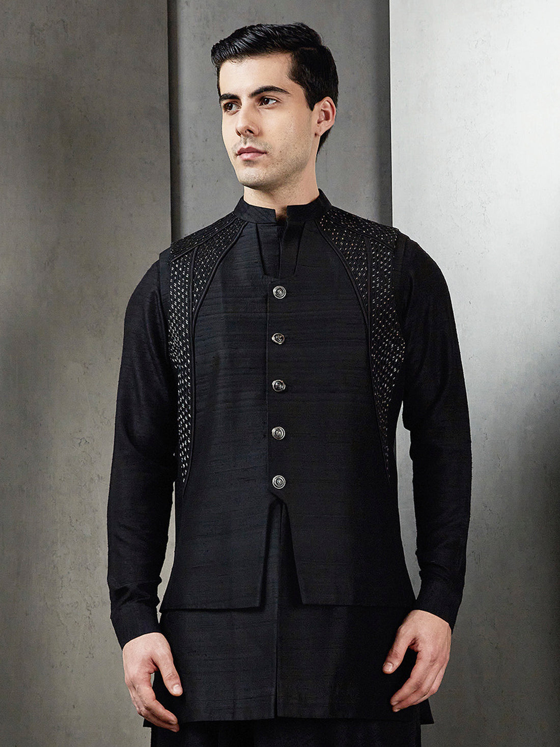 Dup Double Layer With Embroidery Bundi Set