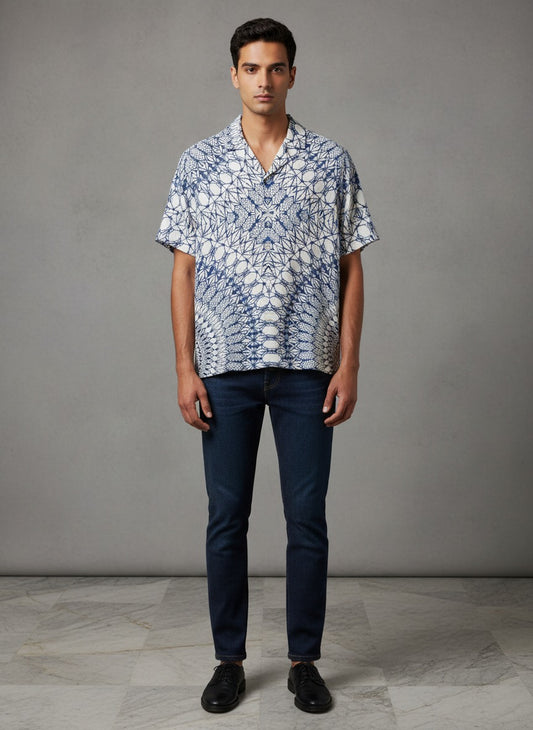 Indigo Mosaic Resort Shirt