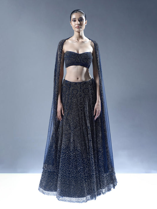 Midnight Noir Embellished Lehenga Set