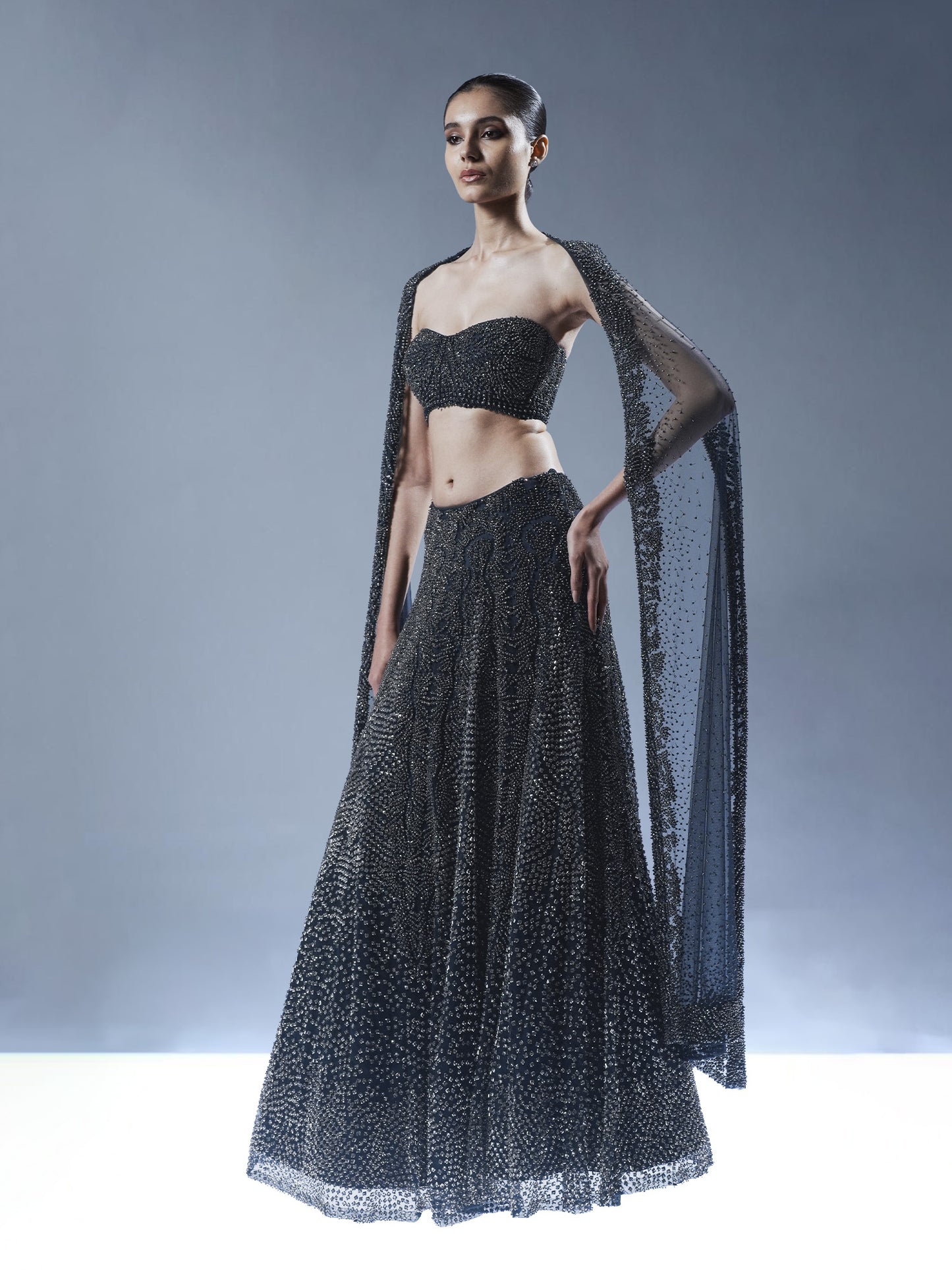 Midnight Noir Embellished Lehenga Set