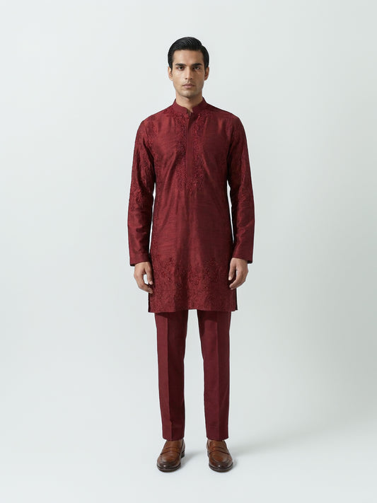 Crimson Reverie Kurta Set