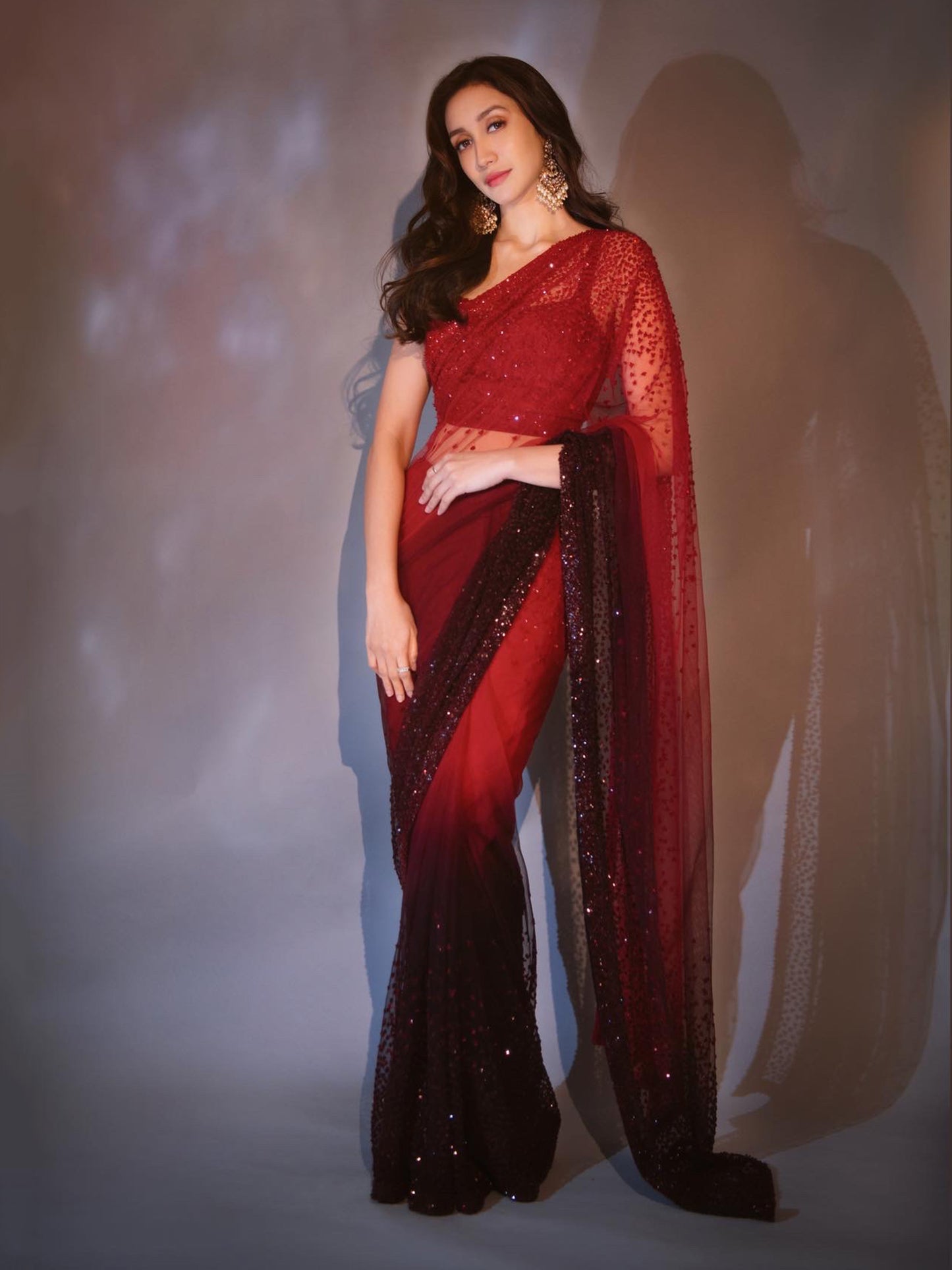 Tulle With Border Embroidery Saree