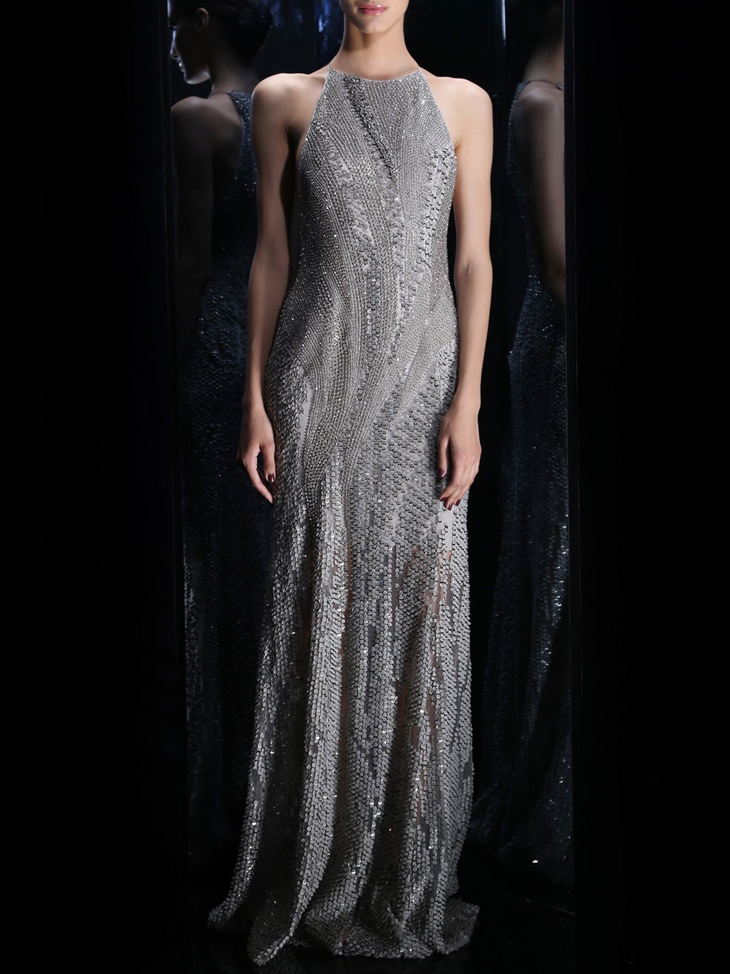Venus Silver Embellished Gown