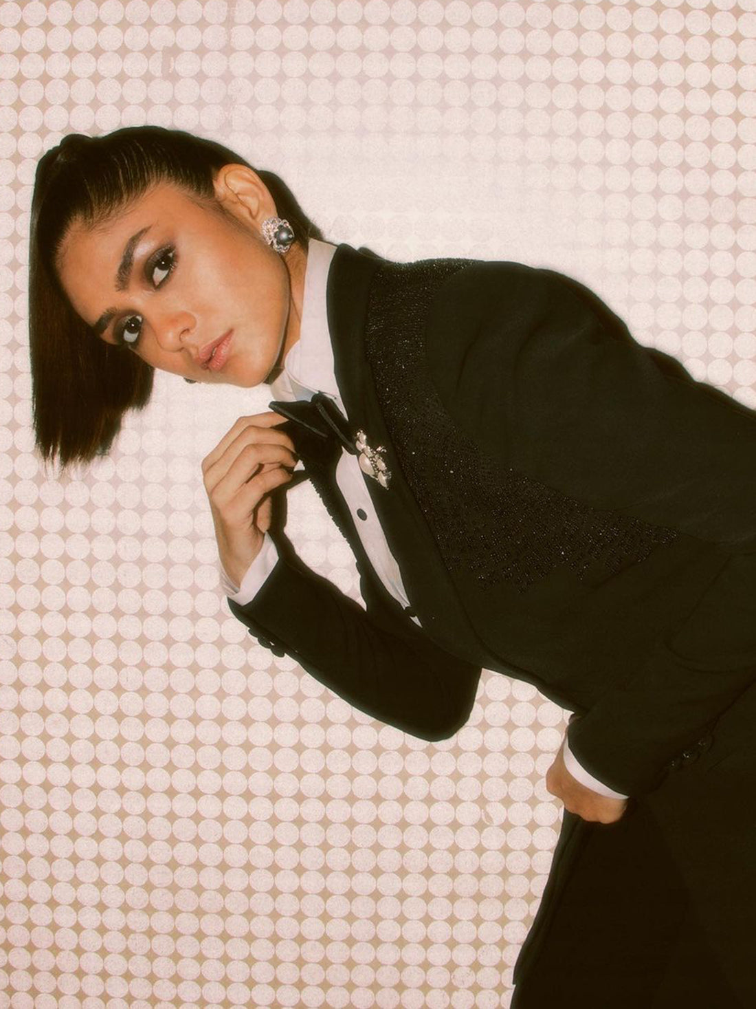 Mrunal Thakur • In Black Classic Tuxedo Set