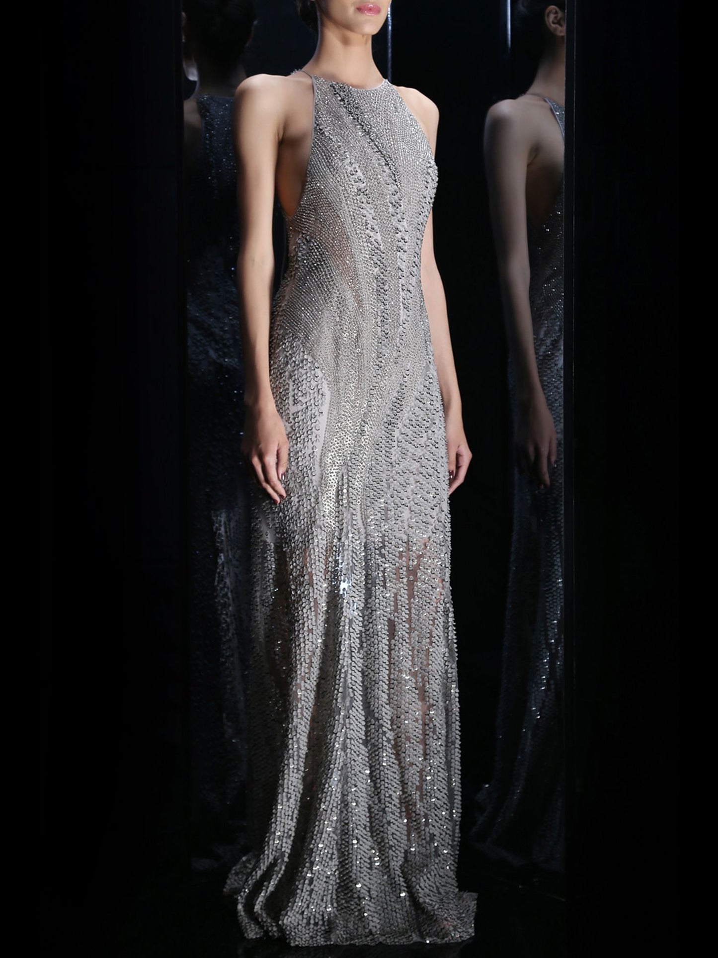 Venus Silver Embellished Gown