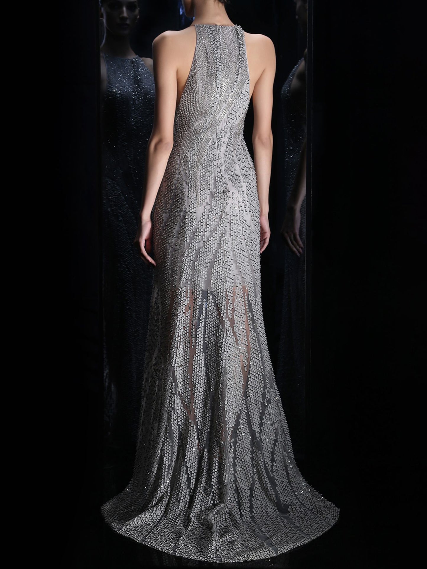 Venus Silver Embellished Gown