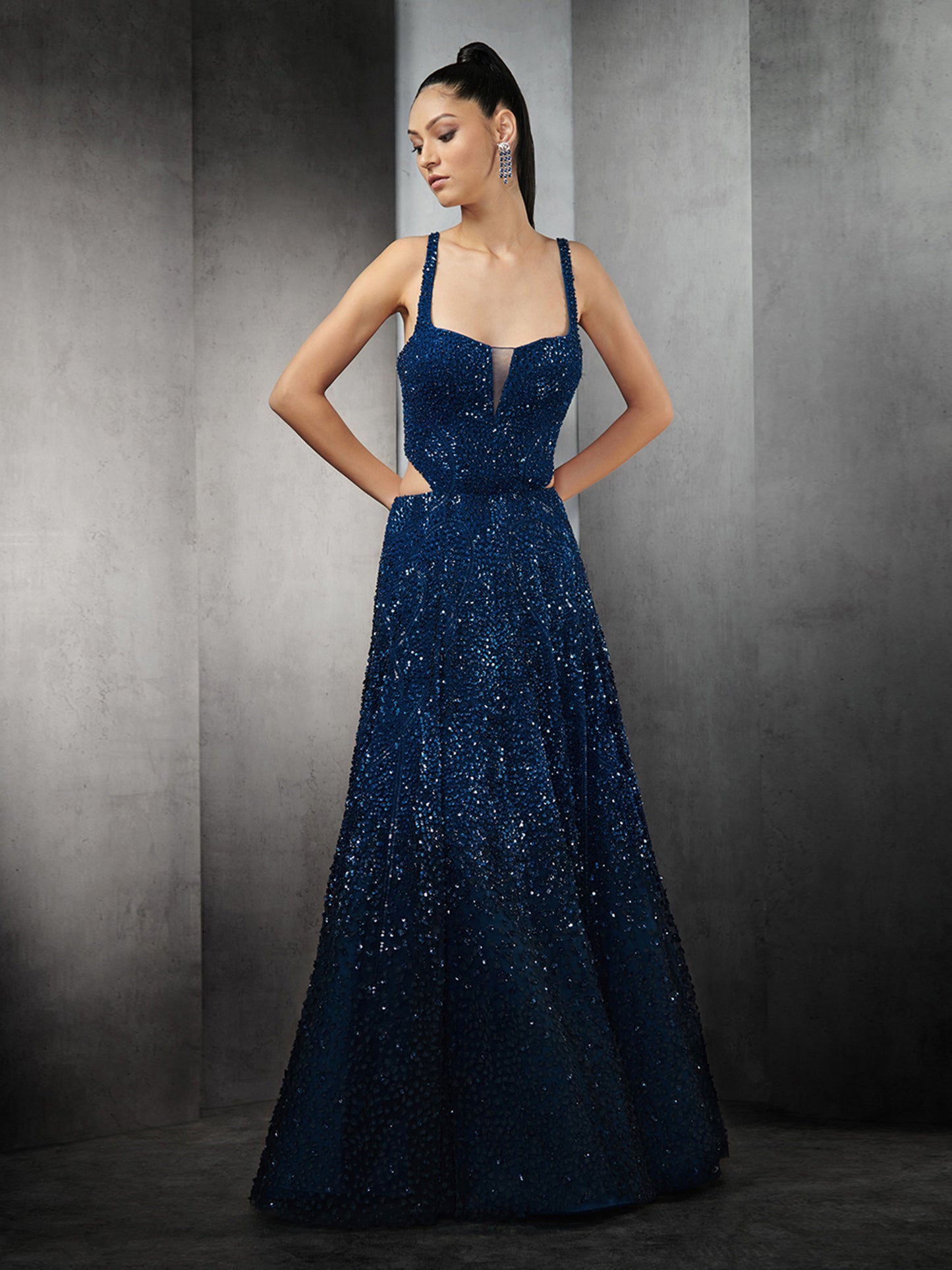 Astral Ombre Embellished Gown