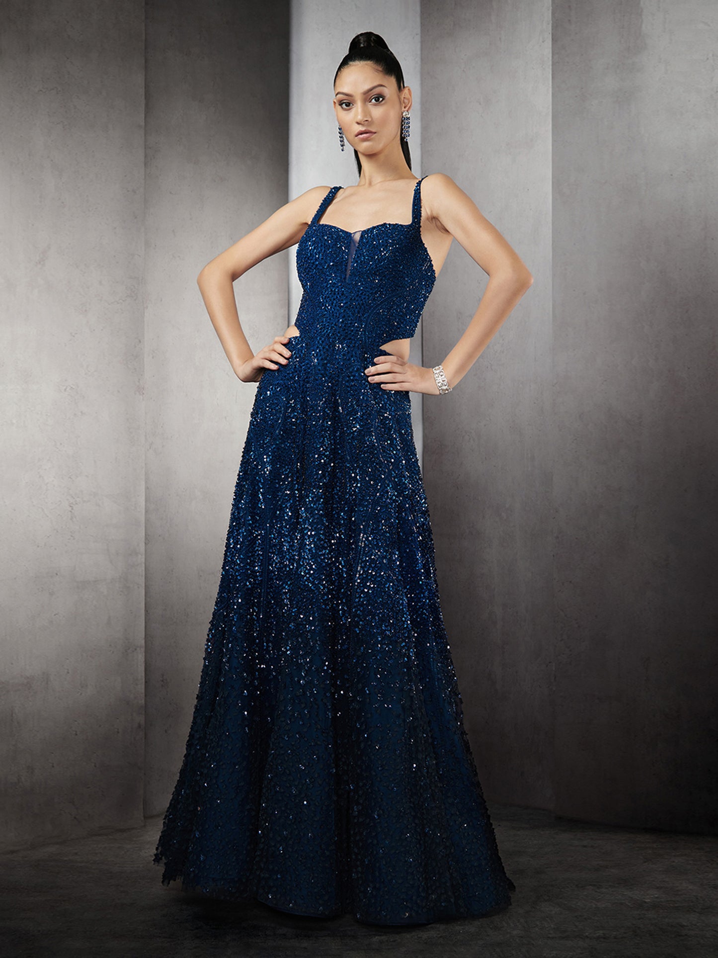 Astral Ombre Embellished Gown