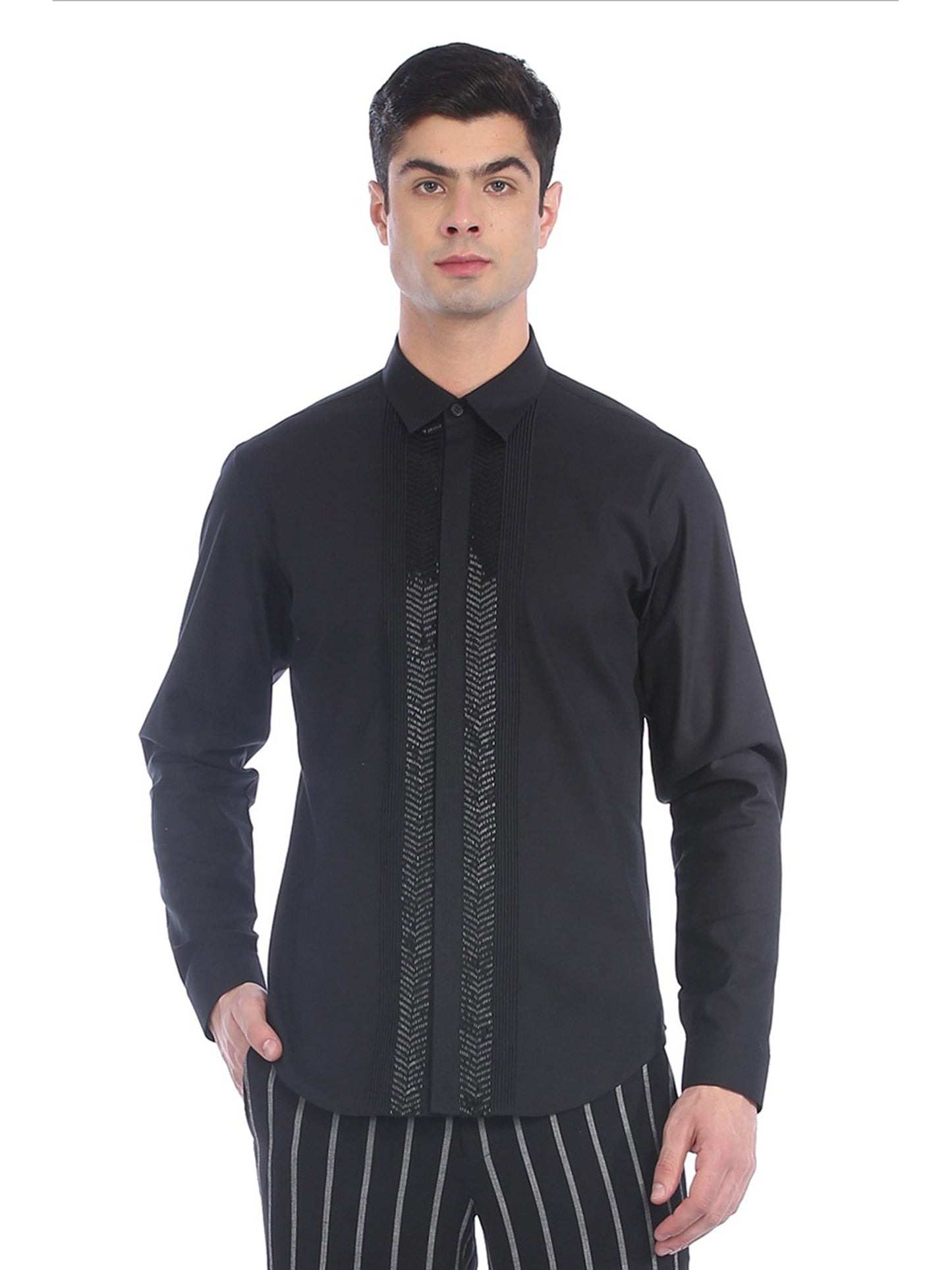 Black Pintuck Shirt