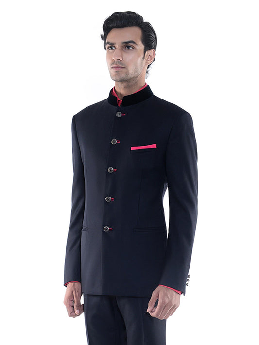 Black Bandhgala Jacket Set