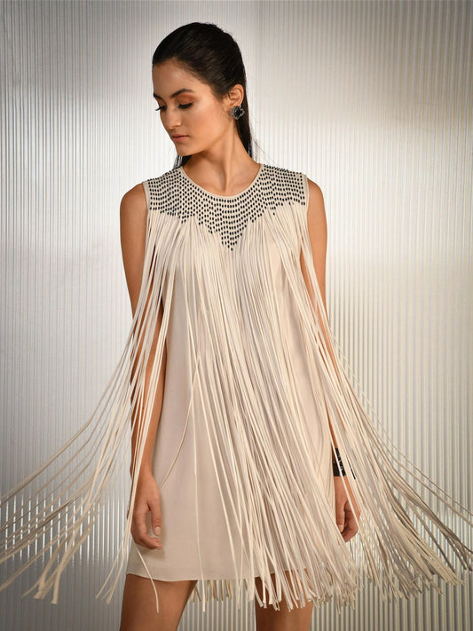 Pale Pink Fringe Dress