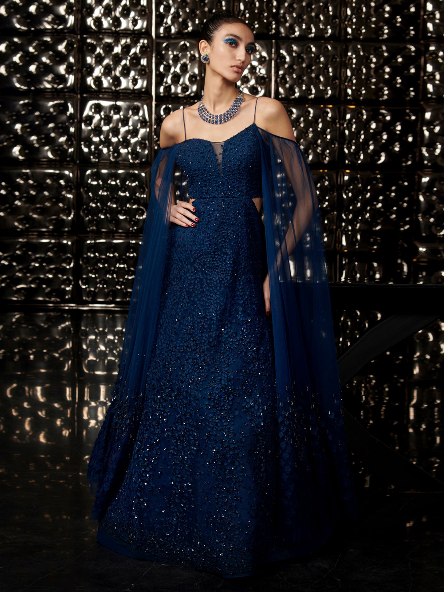 Celestial Galaxy Blue Gown