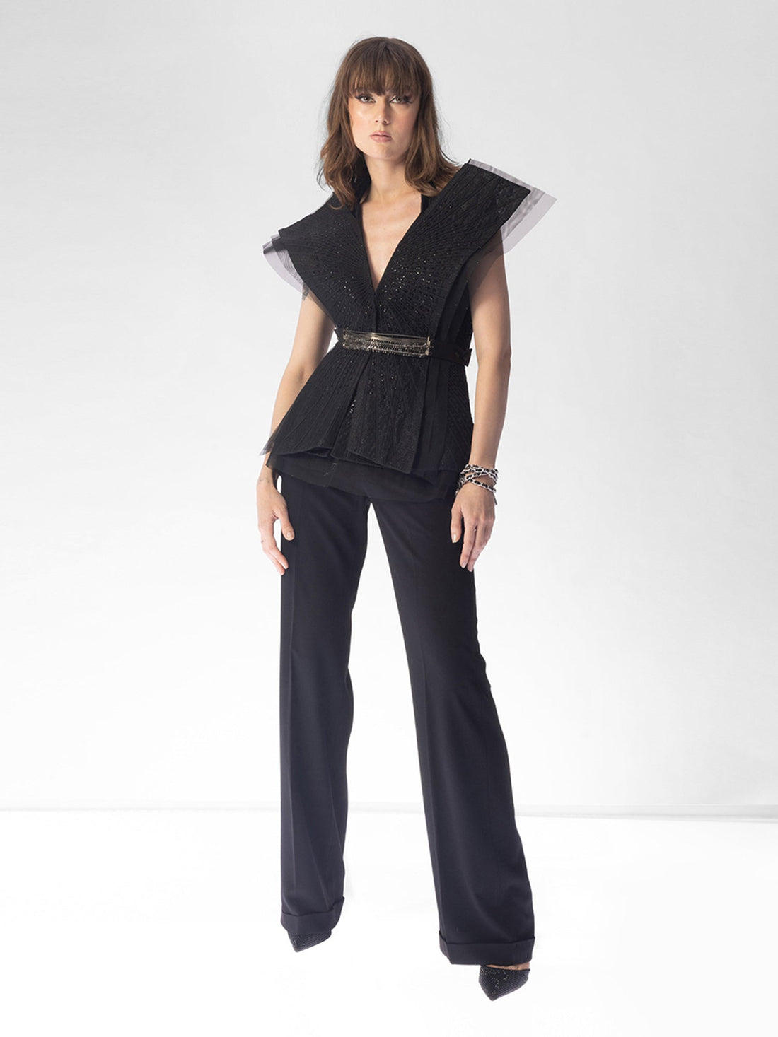 Galactic Black Paneled Jacket