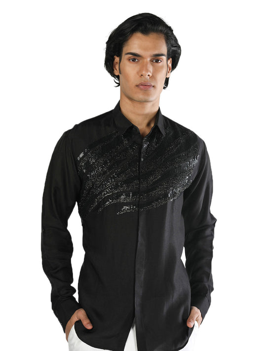 Black Embellished Shirt