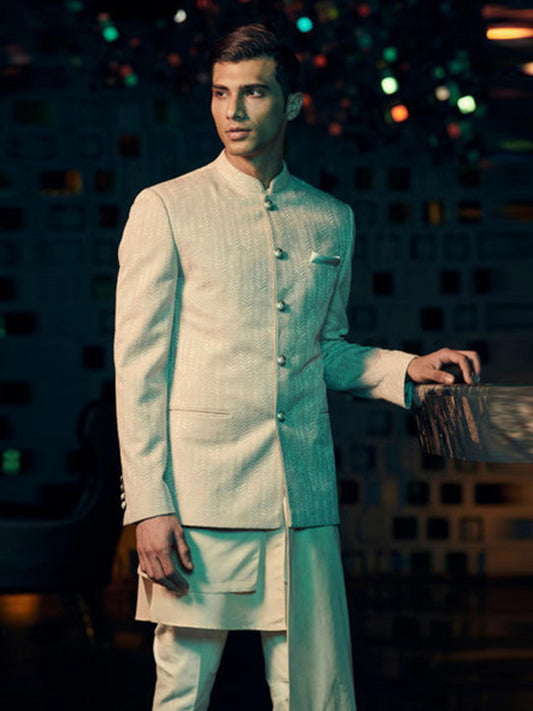 Ivory Embroidered Bandhgala Jacket