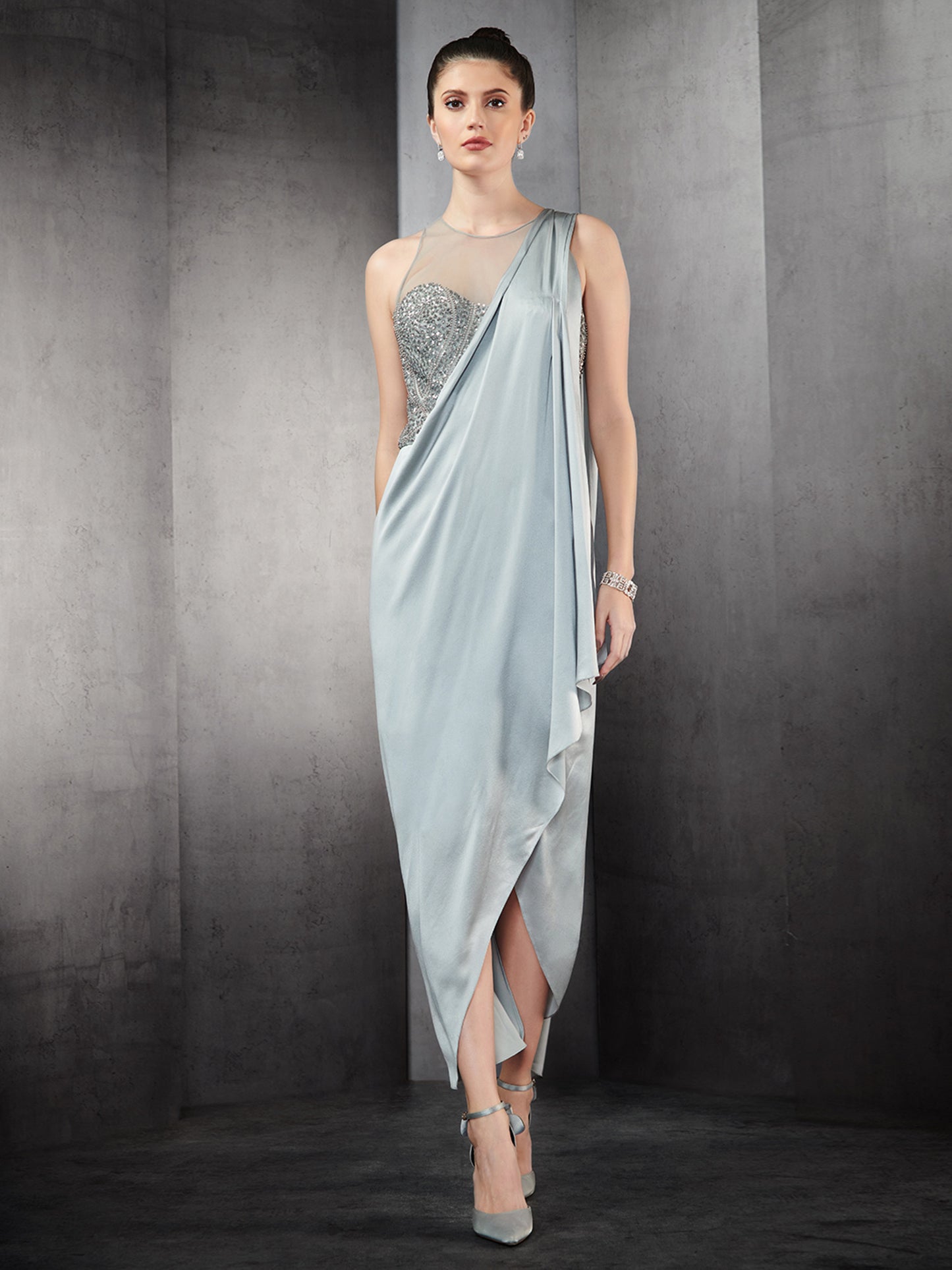 Spatic Silver Gown