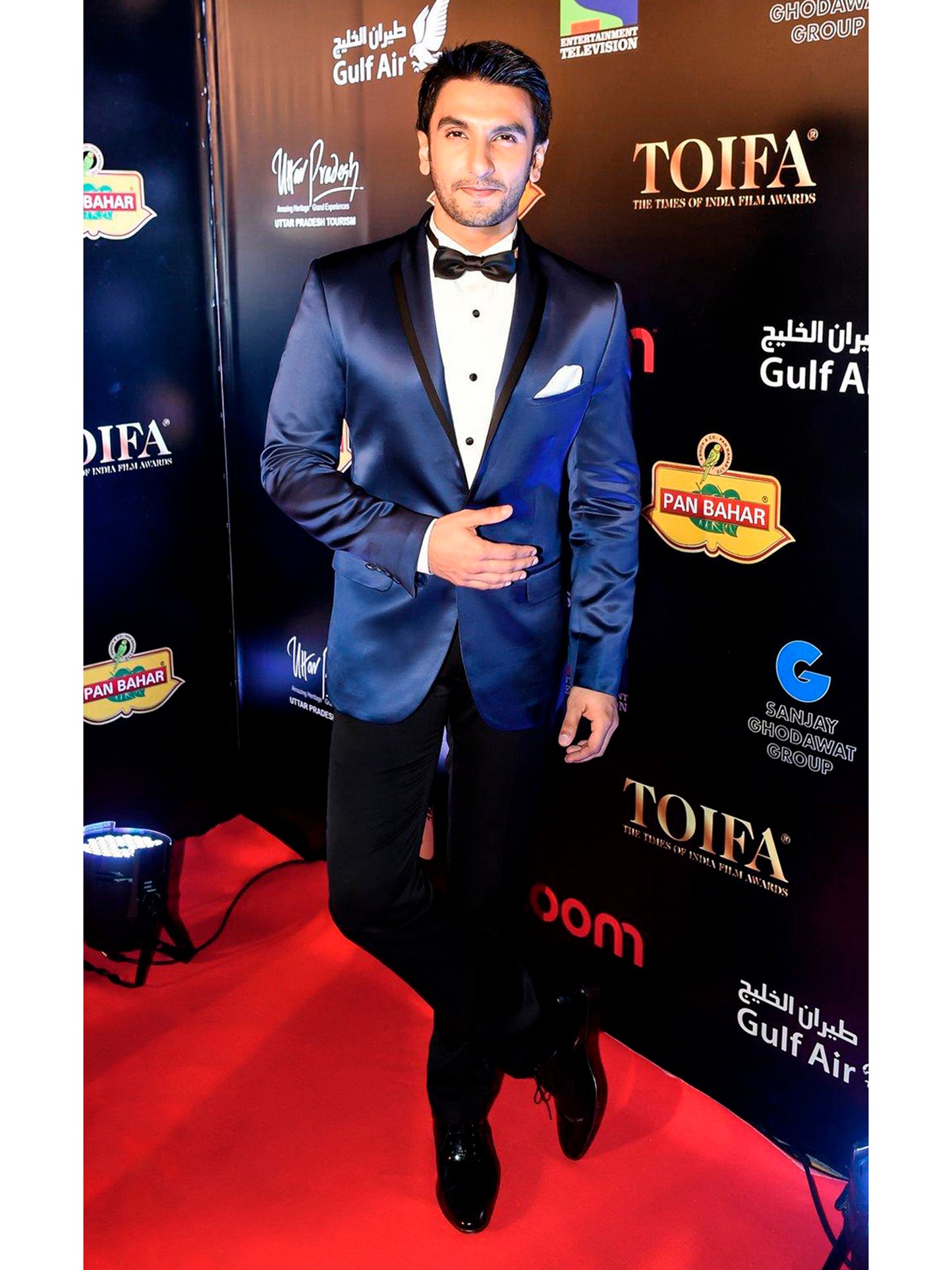 Ranveer Singh In Cobalt Blue Satin Tuxedo