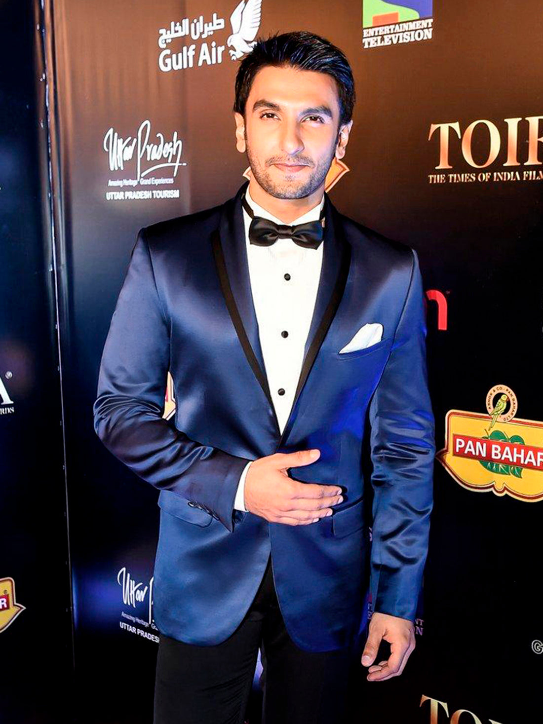 Ranveer Singh • In Cobalt Blue Satin Tuxedo