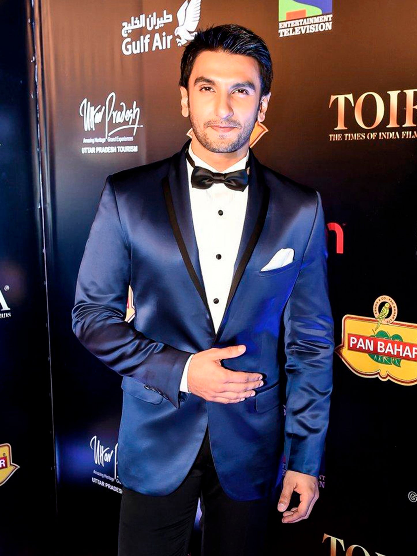 Ranveer Singh In Cobalt Blue Satin Tuxedo
