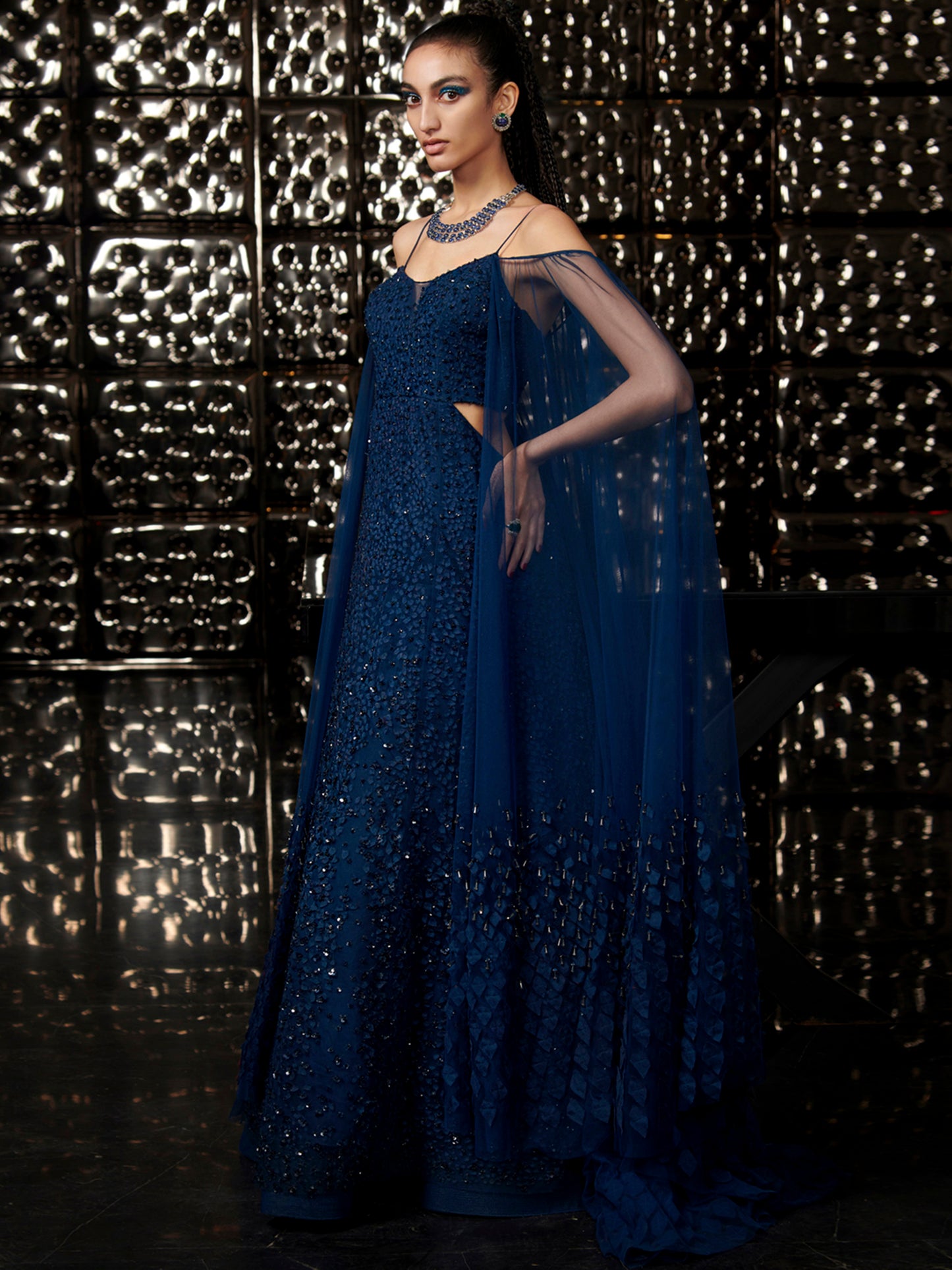 Celestial Galaxy Blue Gown