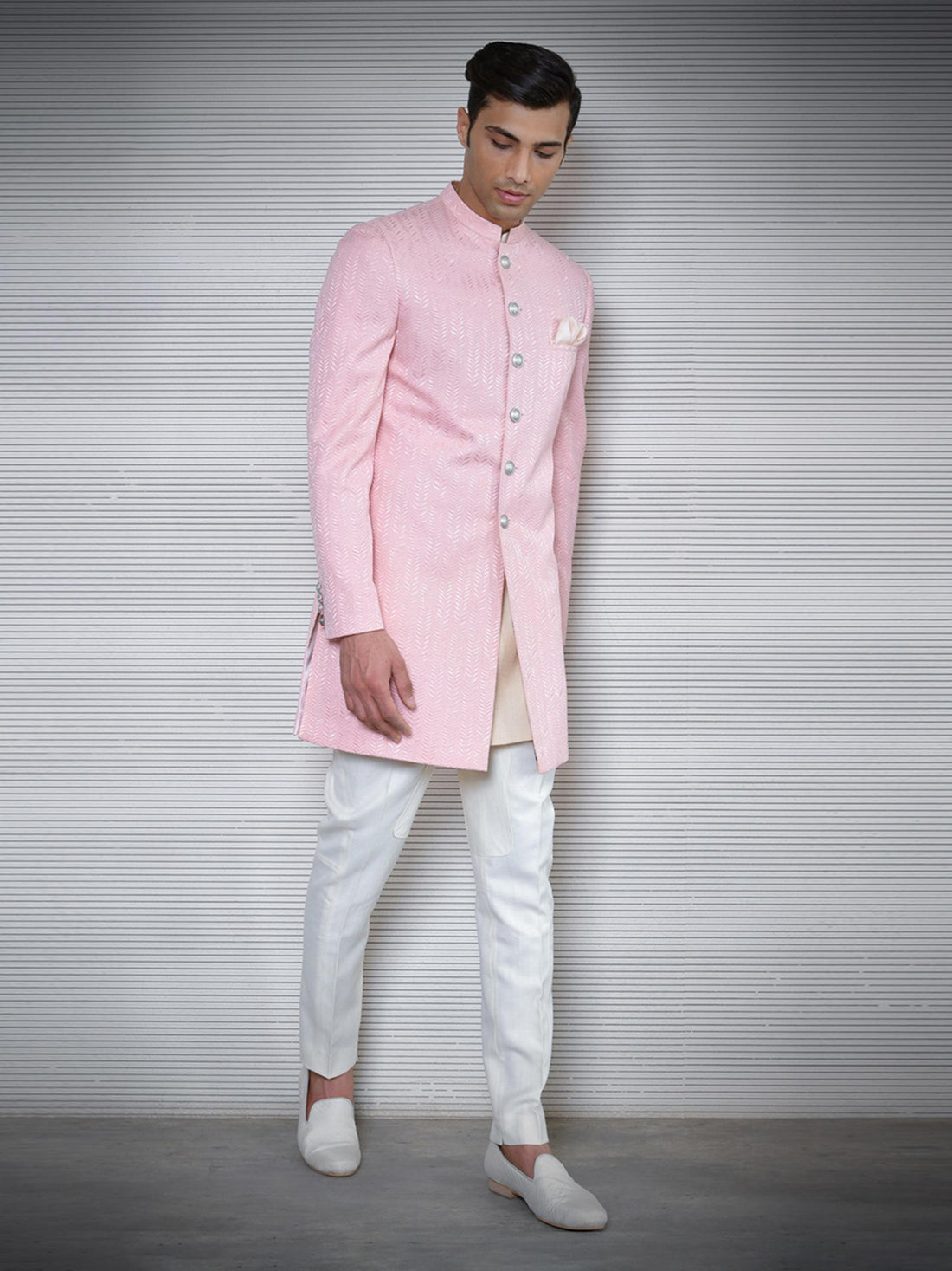 Blush Pink Aero Sherwani Set