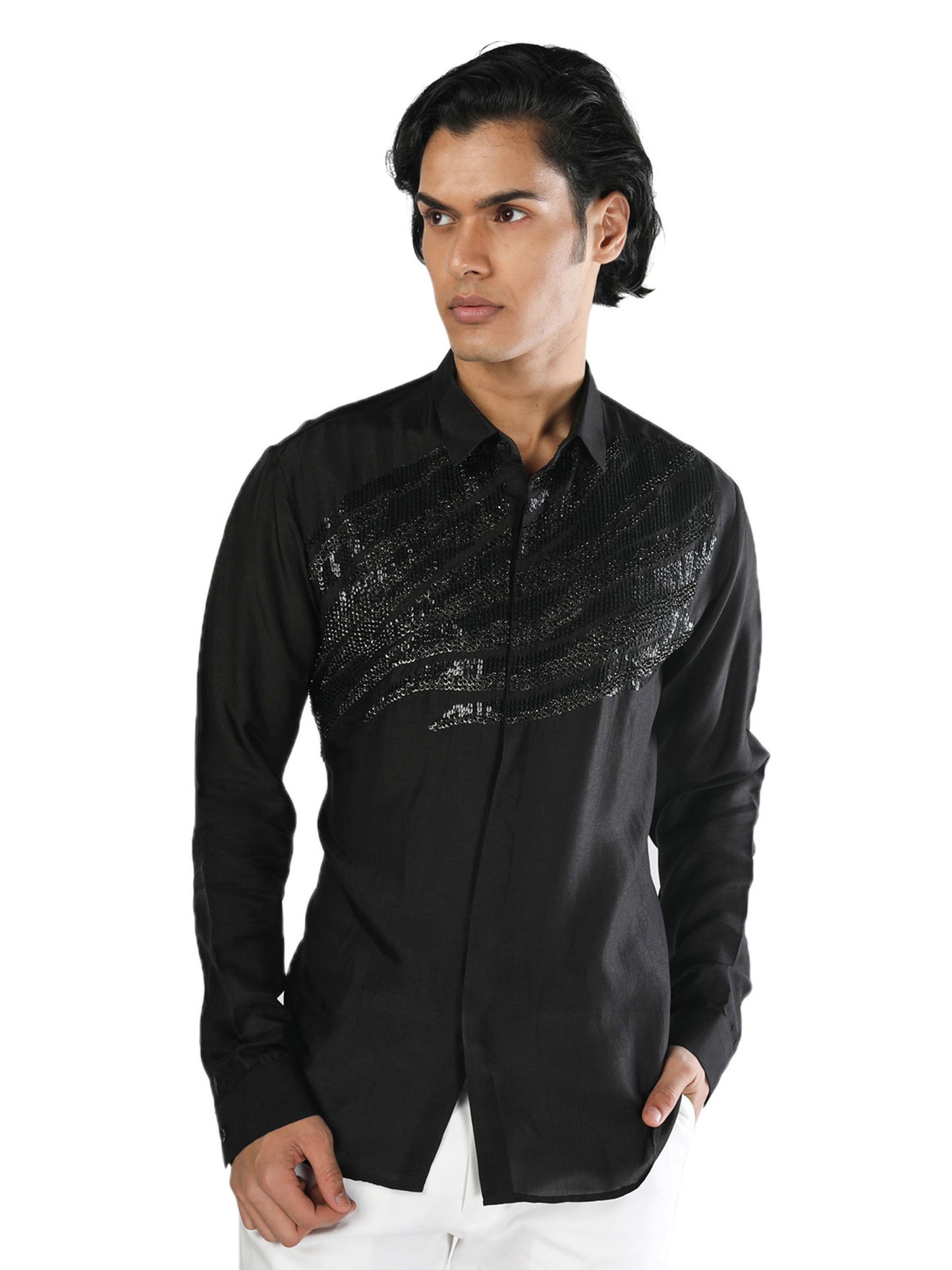 Black Embellished Shirt