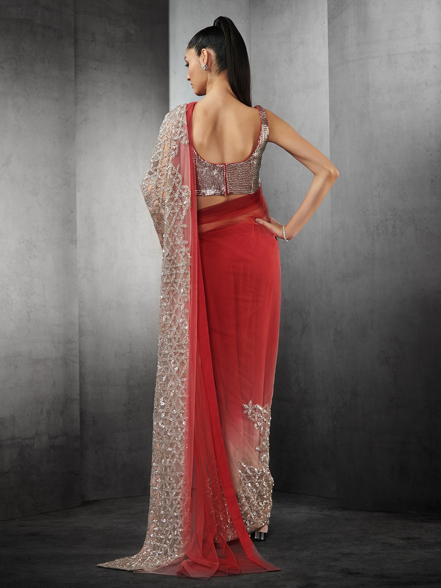 Tulle Ombre Saree