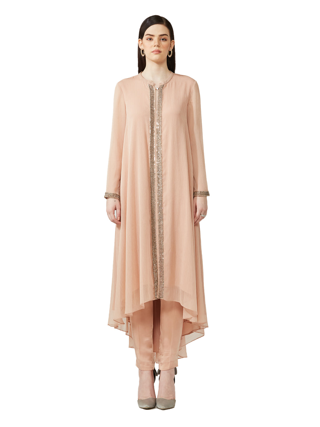 Flared Embellished Kurta Set