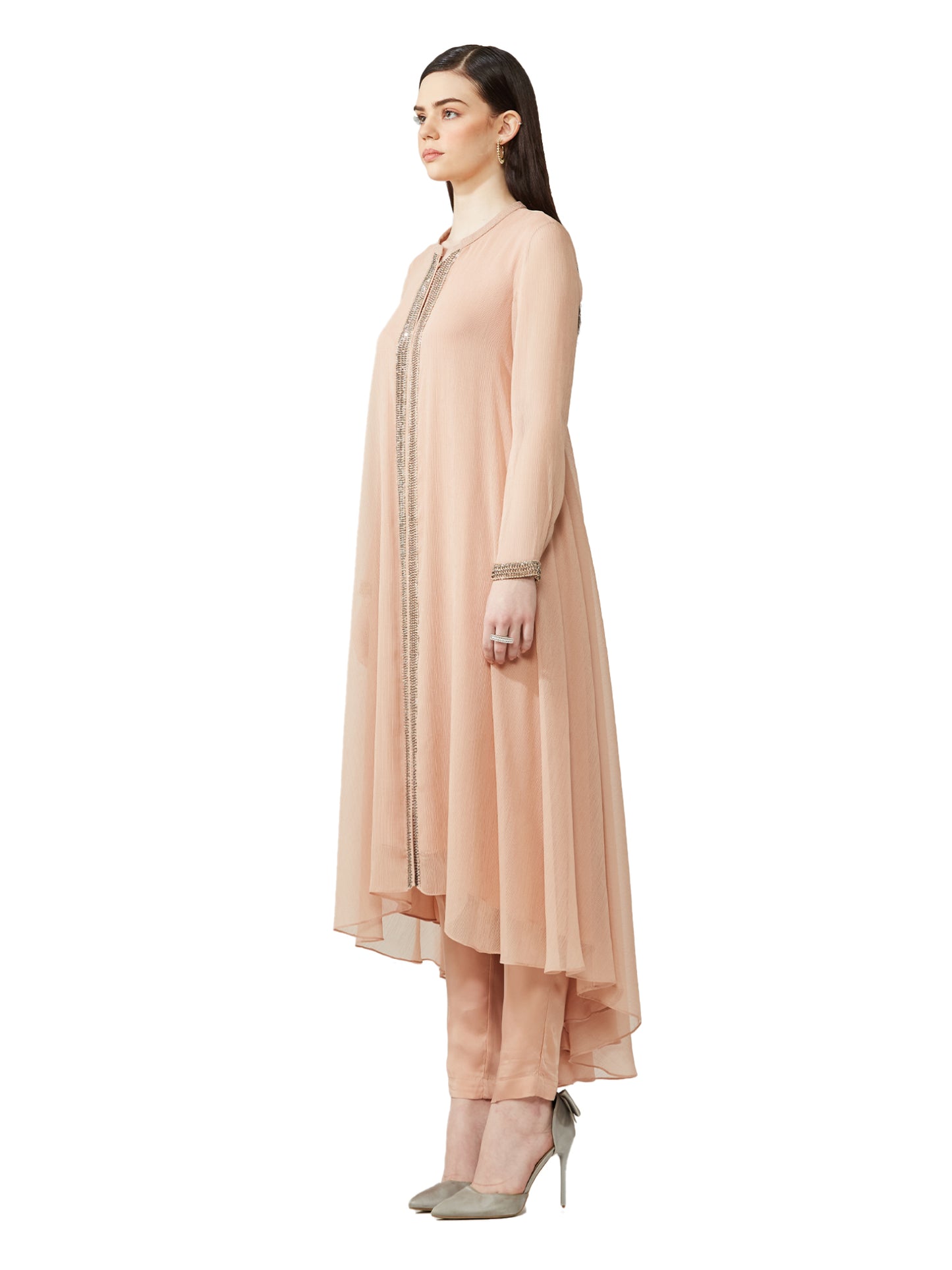 Flared Embellished Kurta Set