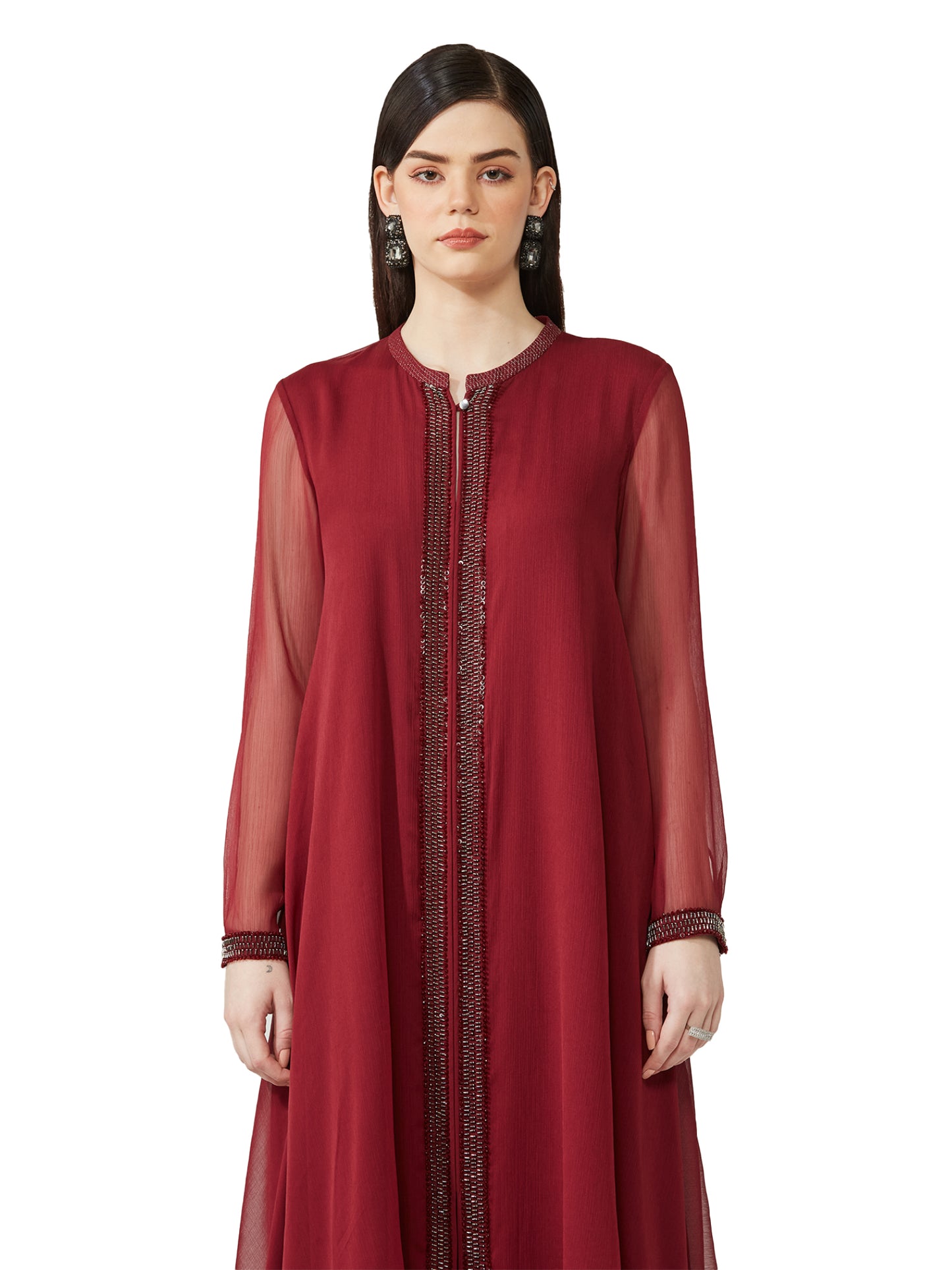 Flared Embellished Kurta Set