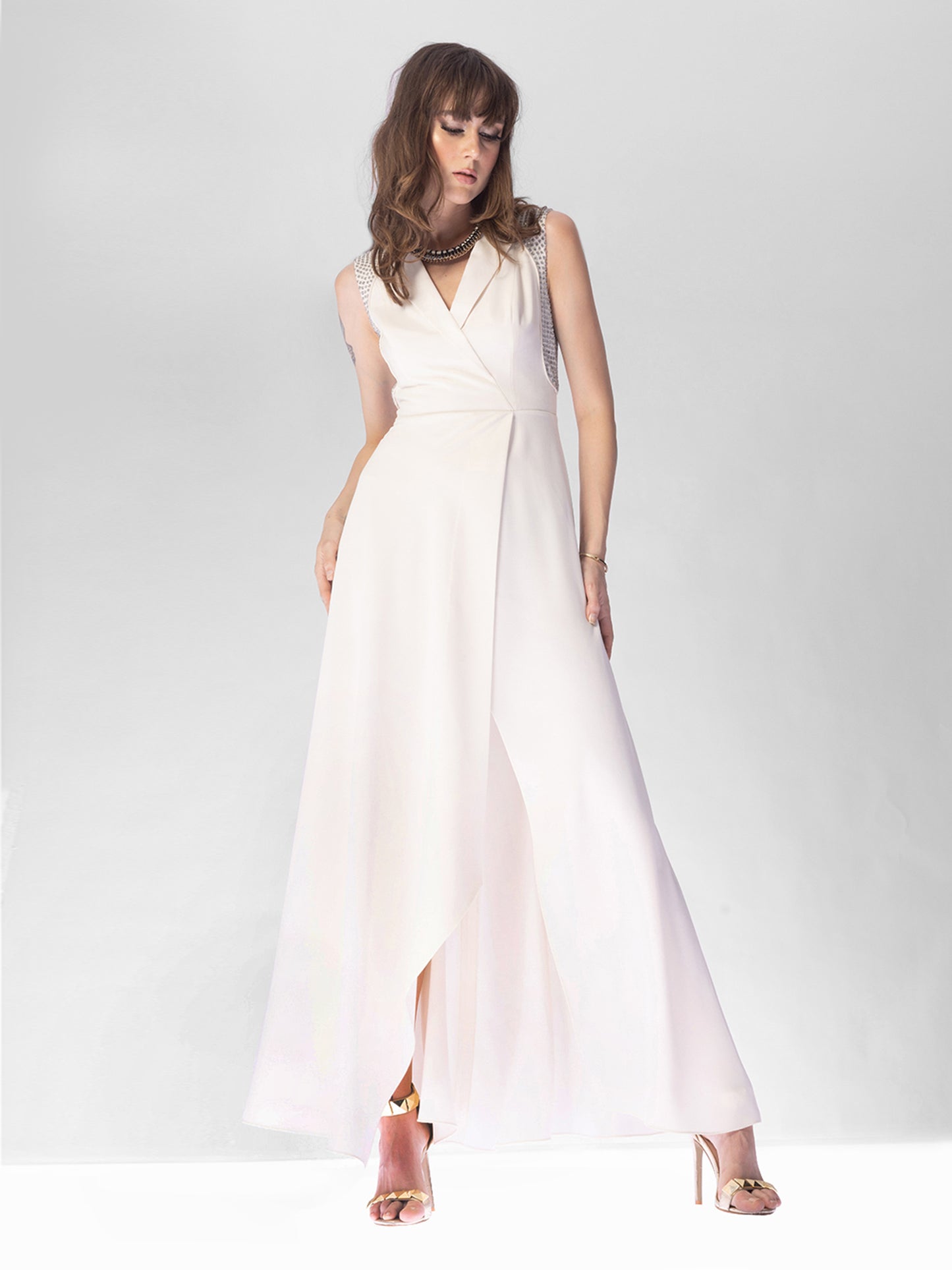 Omega White Overlap Dress