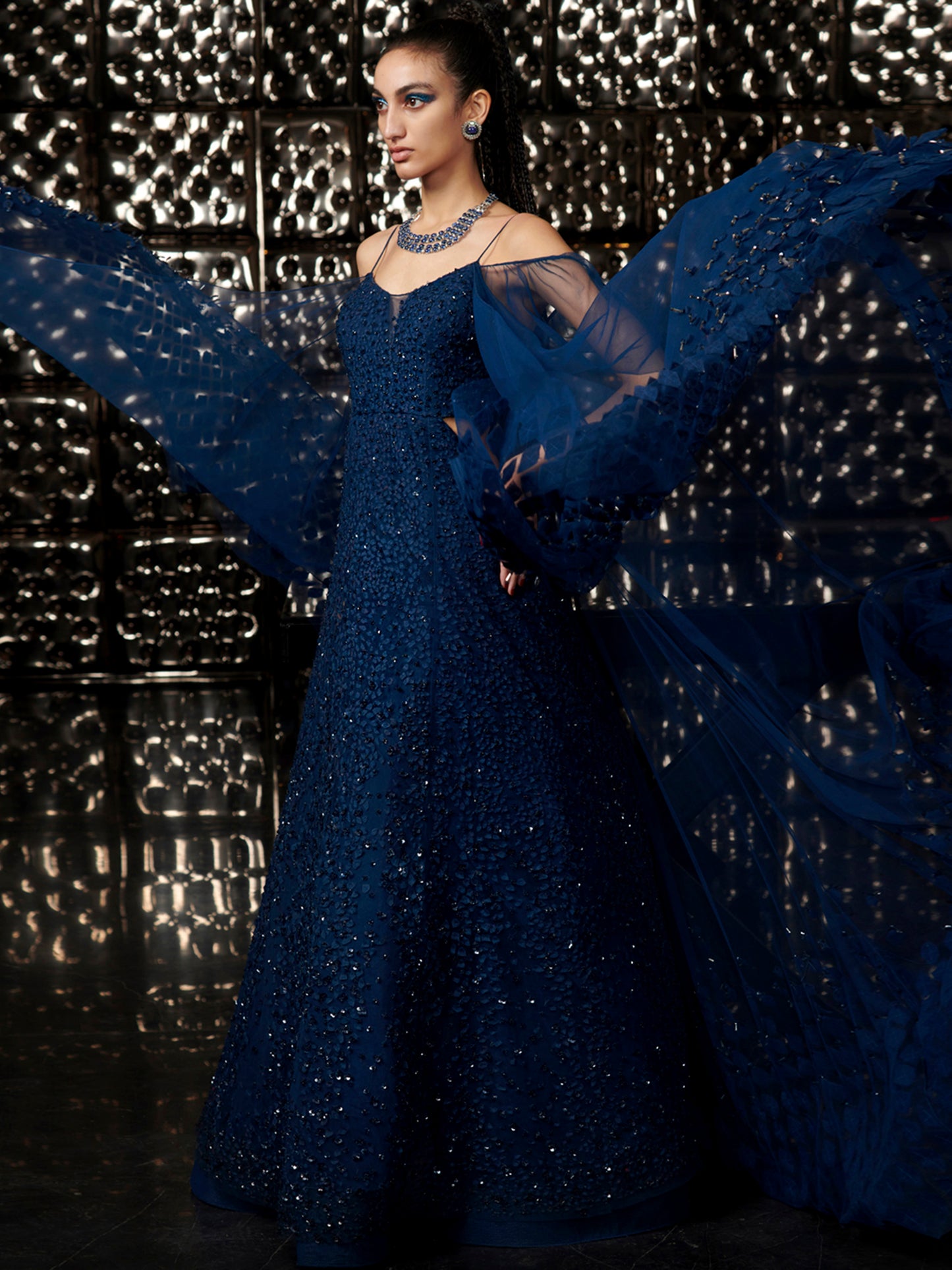 Celestial Galaxy Blue Gown