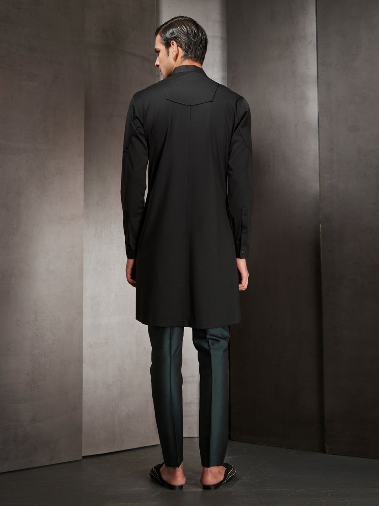 Black Zipper Style Short Kurta