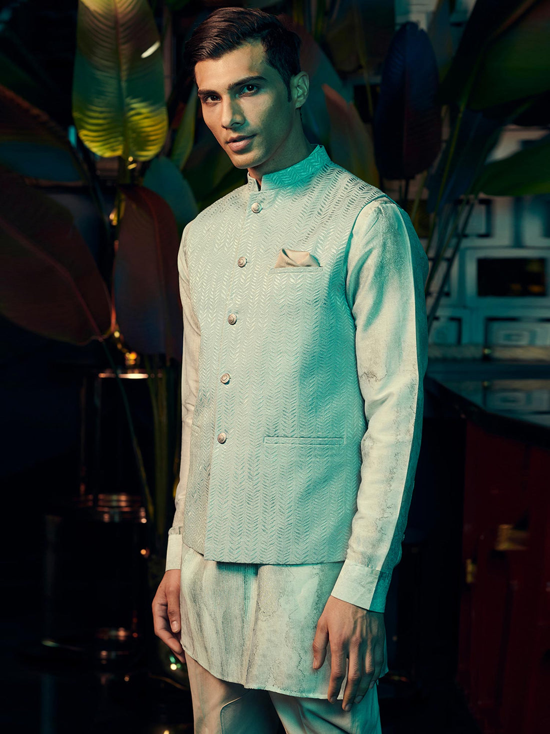 Ivory Embroidered Bandhgala