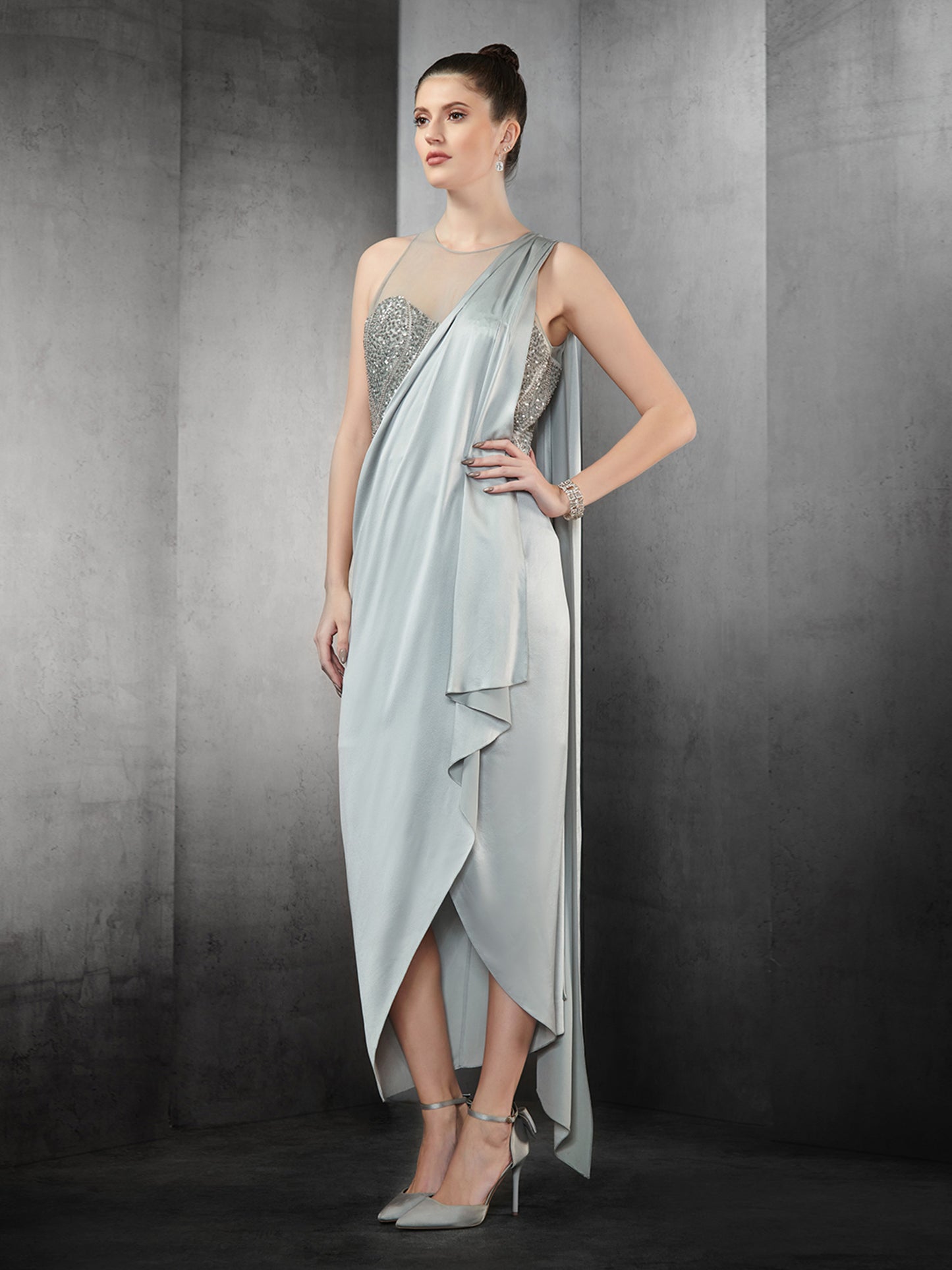 Spatic Silver Gown