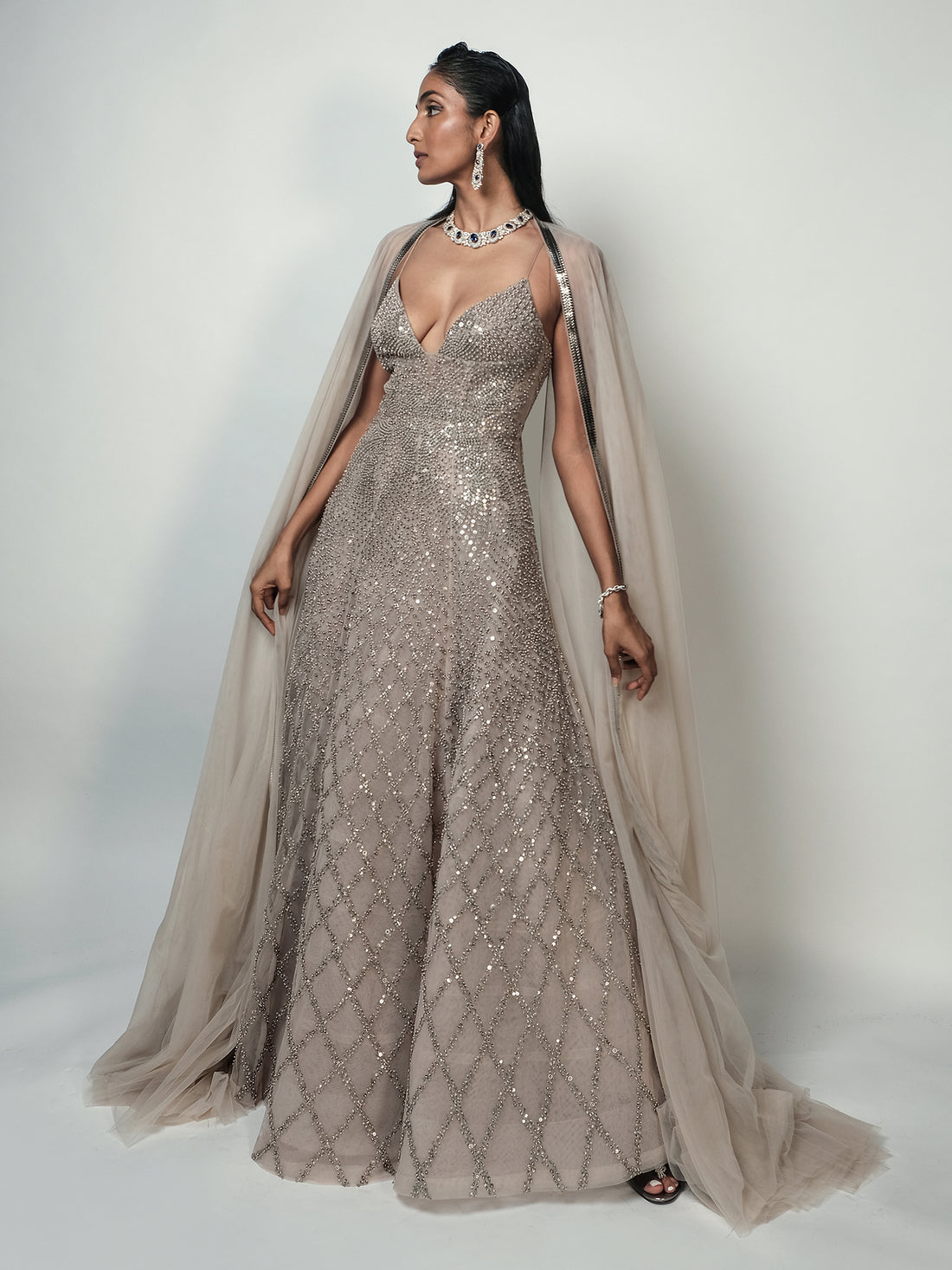 Spatial Metallic Gown