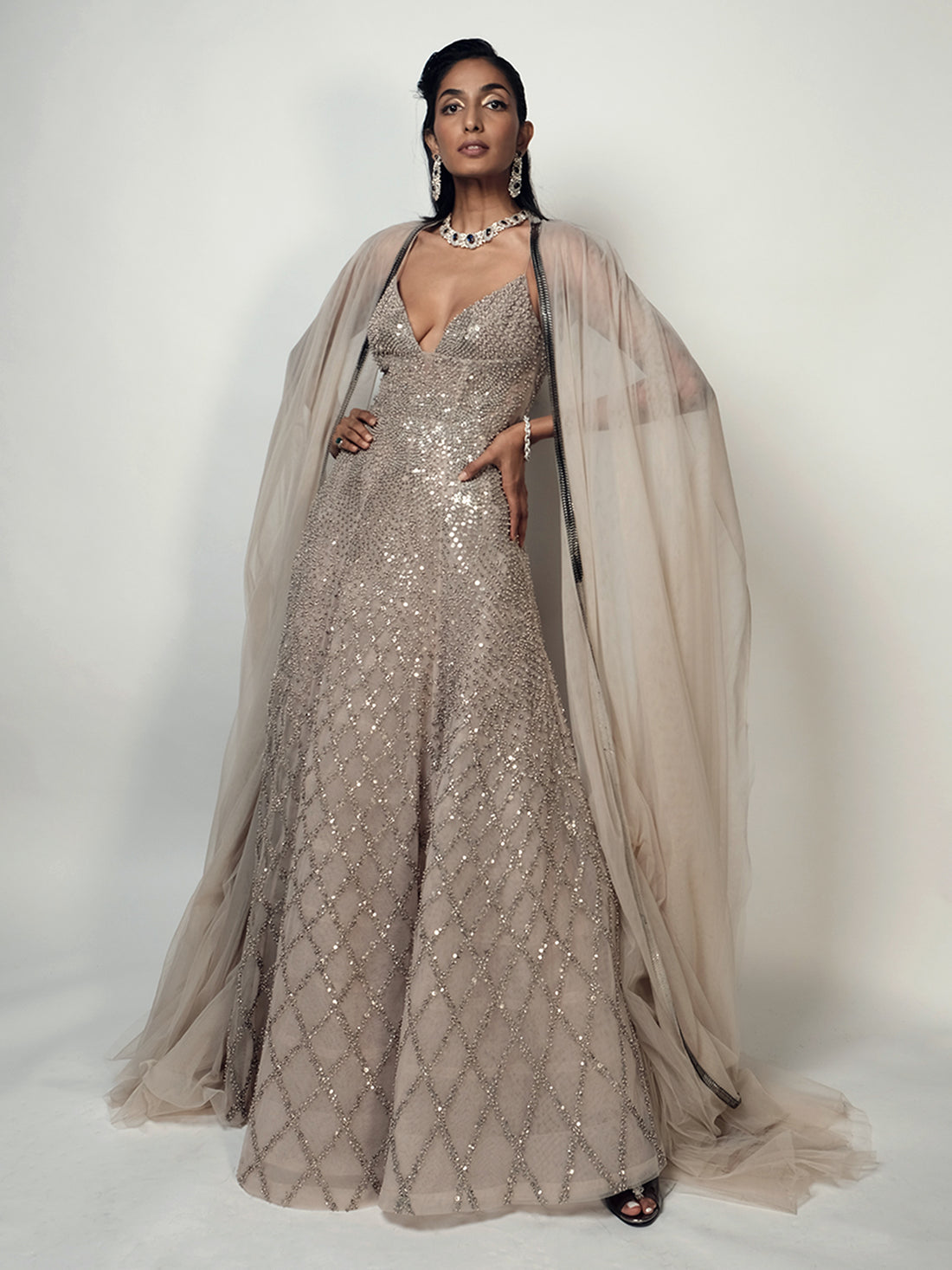 Spatial Metallic Gown