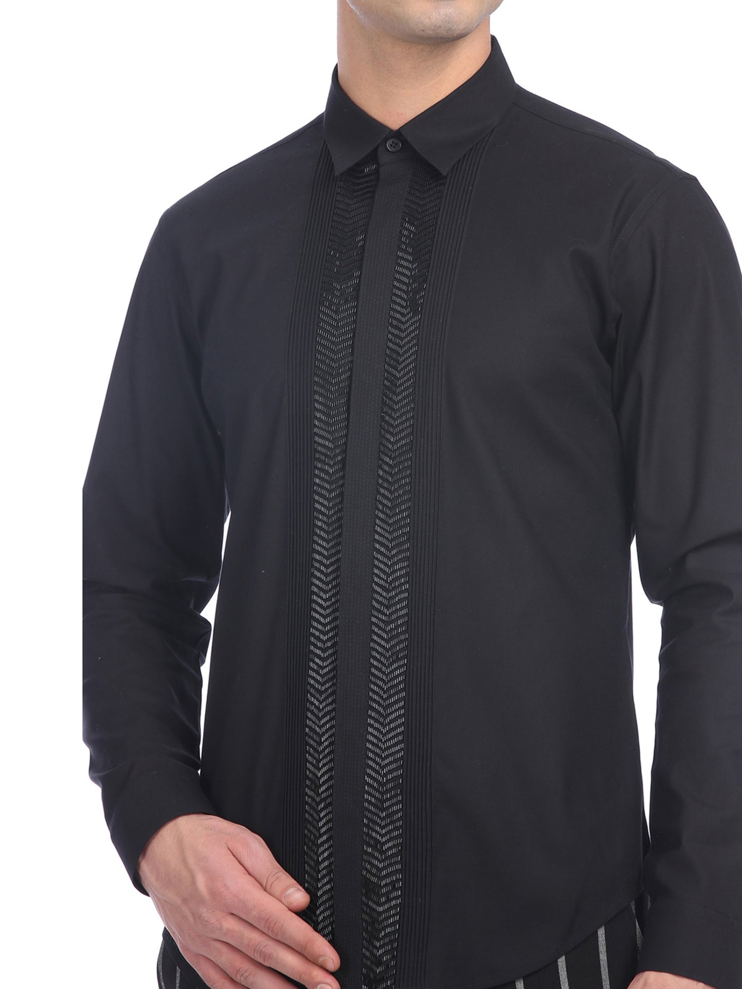 Black Pintuck Shirt