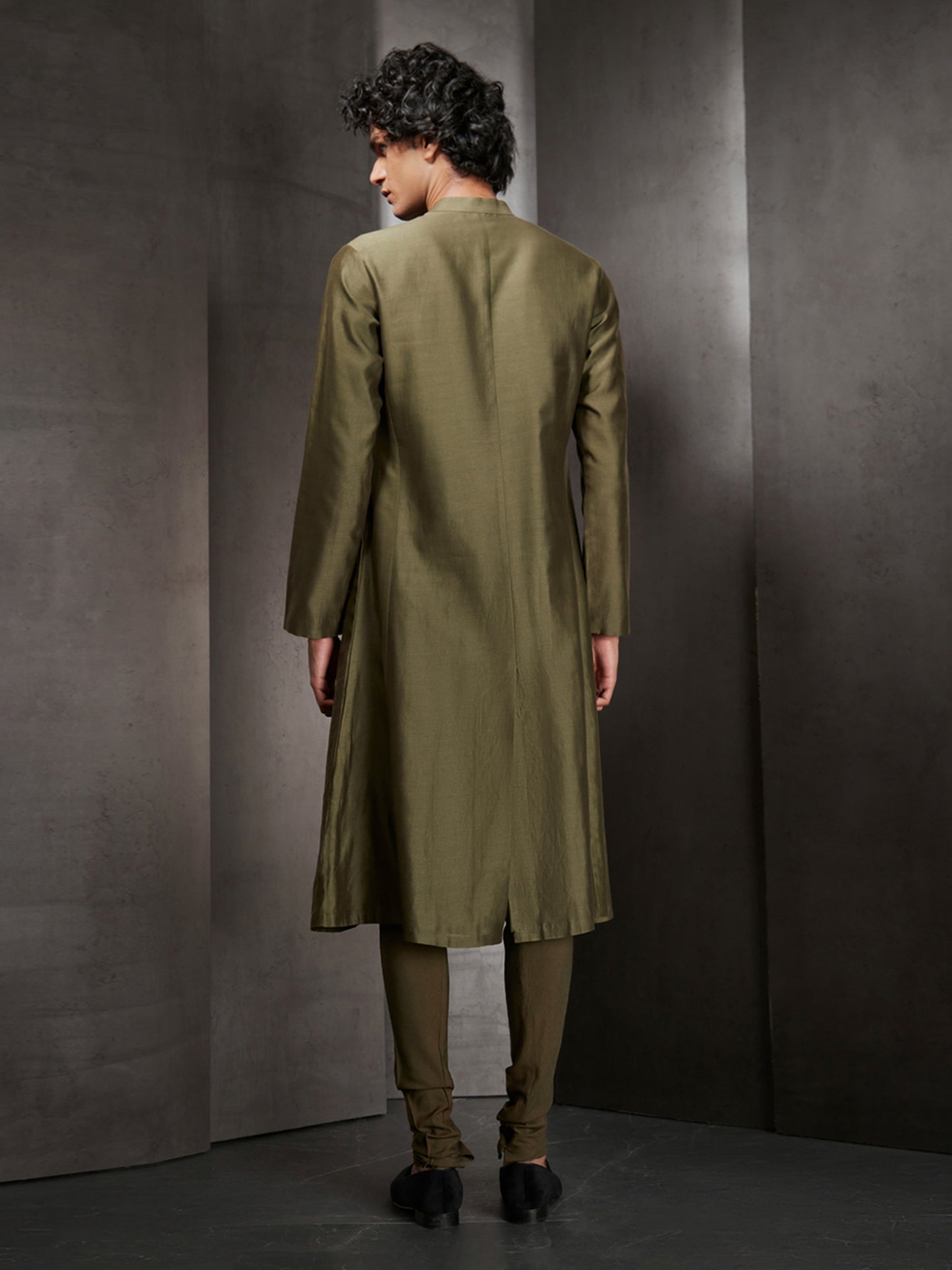 Olive Chanderi Kurta Set