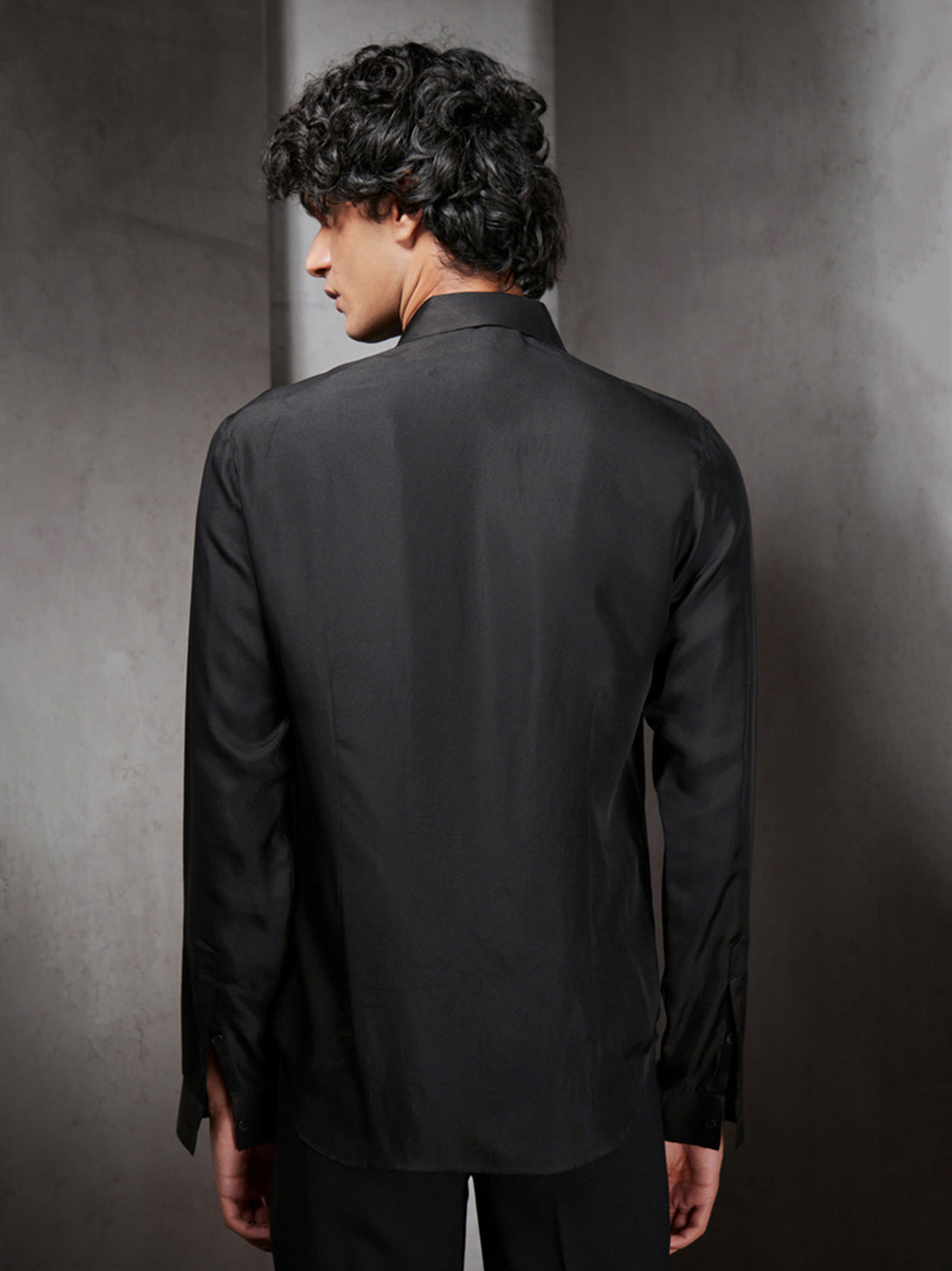 Embroidered Crepe Shirt